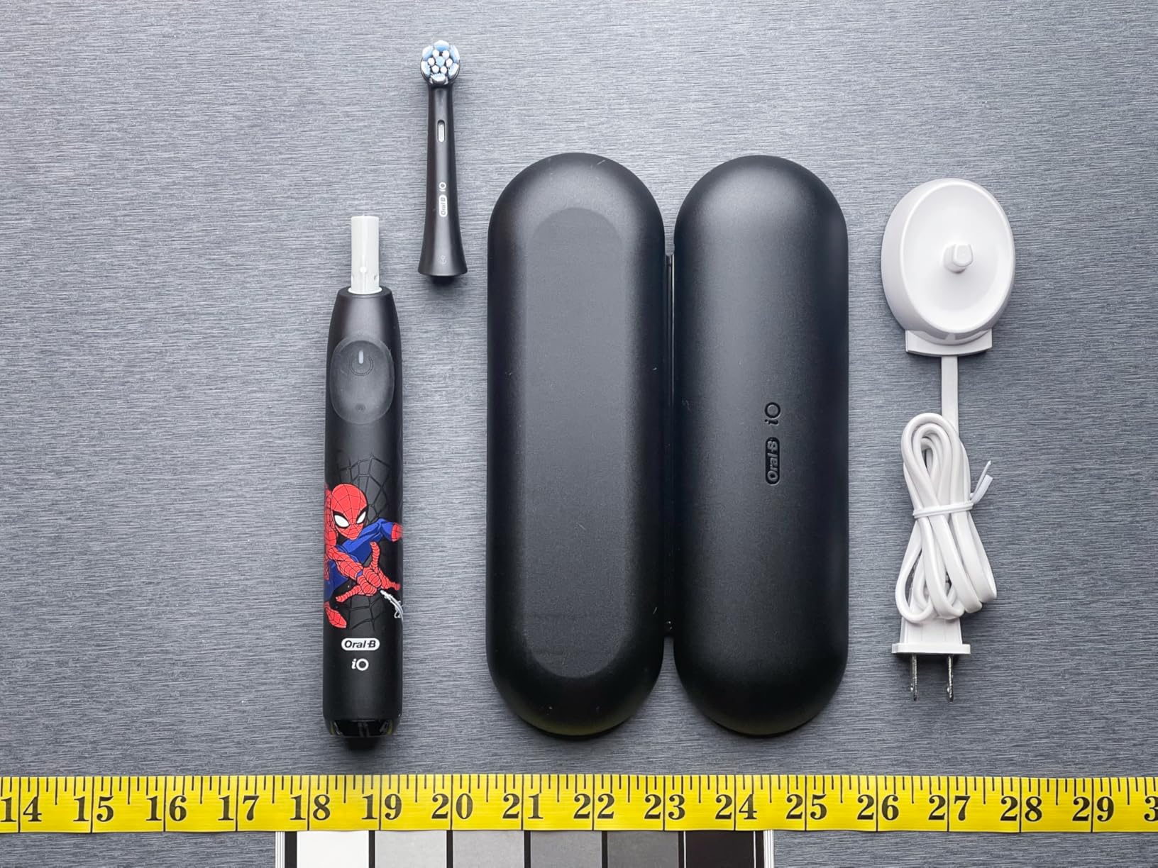 Oral-B iO Kids Limited Rechargeable Electric Powered Toothbrush, Spiderman with 1 Gentle Care Brush Head - Automatic Pressure Sensor to Protect Gums - 3 Cleaning Settings - 2 Min Music Timer customer photo 2