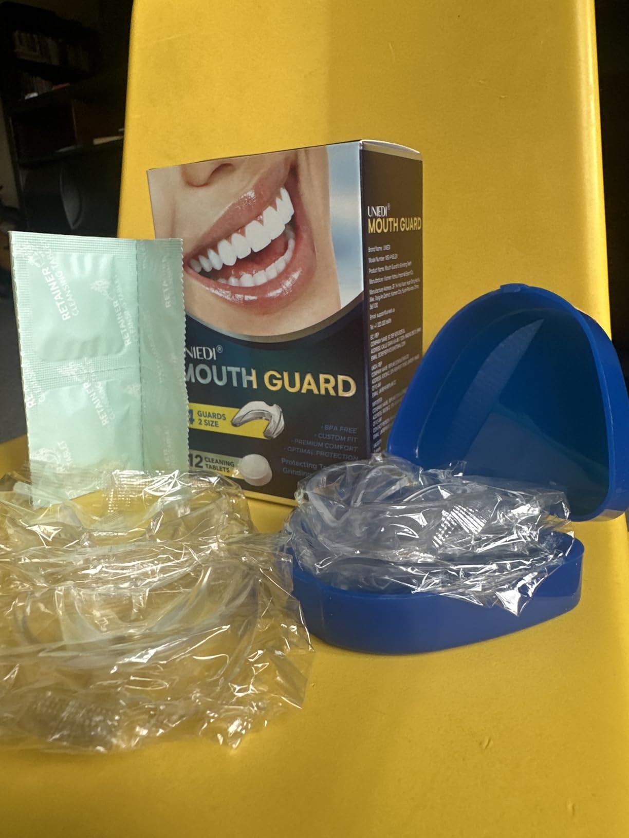 Mouth Guard for Grinding & Clenching Teeth at Night, Sleeping Mouthguard | 4PCS Bite Guard, Moldable Custom-Fit Night Guards for Adults with 12 Cleaning Tablets, Designed for Bruxism customer photo 2