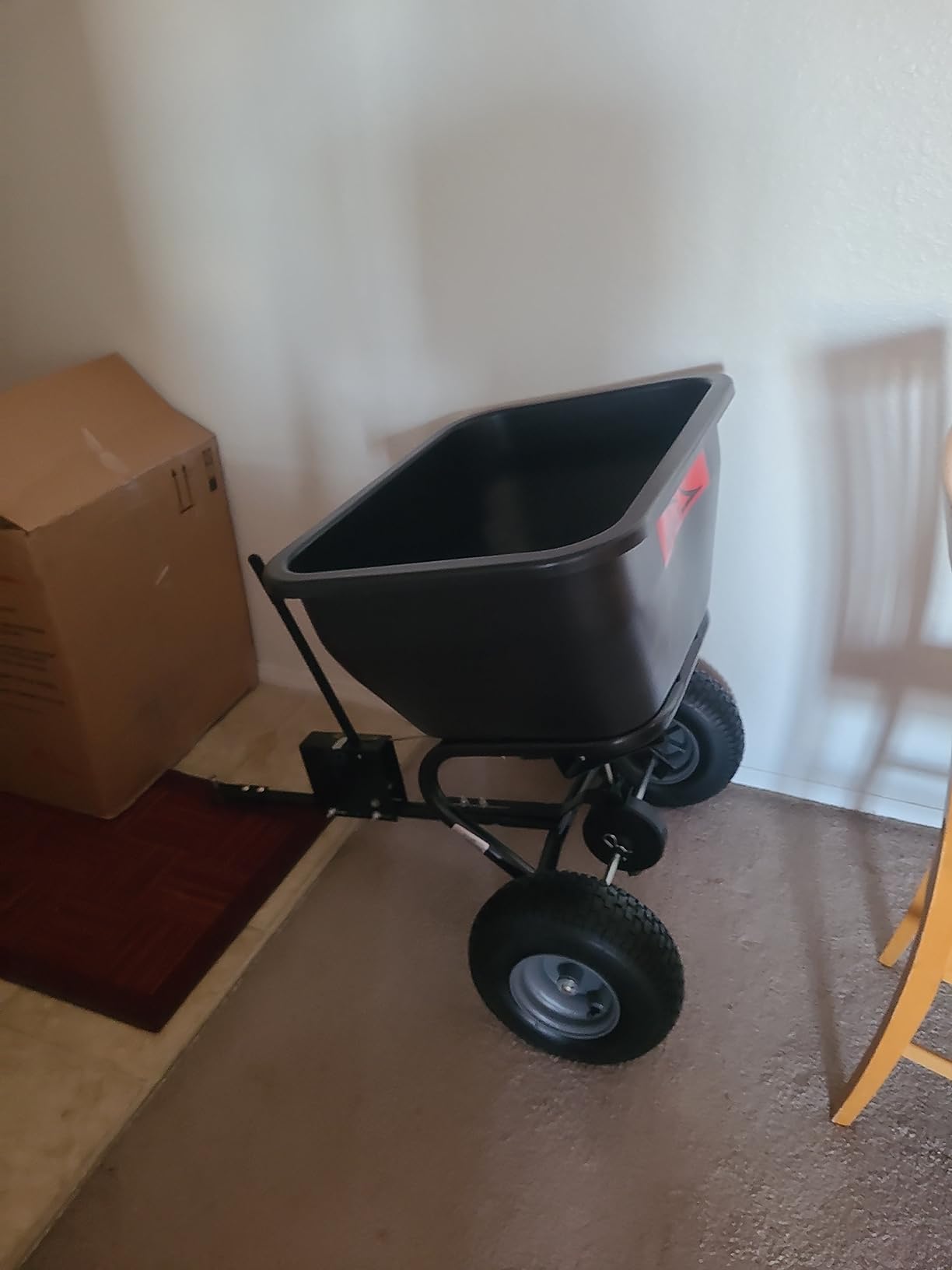 Brinly BS36BH-A Tow Behind Broadcast Spreader with Universal Hitch, 175 lb.+ -Flat Black customer photo 2