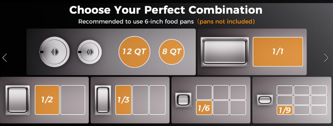 CAMMOO 1200W Electric Steam Table Food Warmer | 86-185°F Knob Control Helps Hold Serving Temperature for Soups, Sauces and Entrees During Catering or Restaurant Service customer photo 2