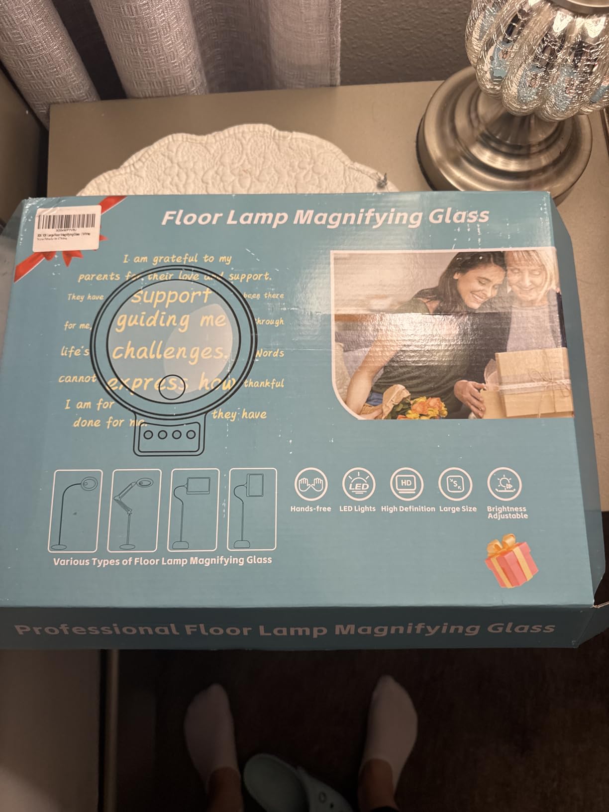 30X 10X Large Floor Magnifying Glass with Light and Stand customer photo 1