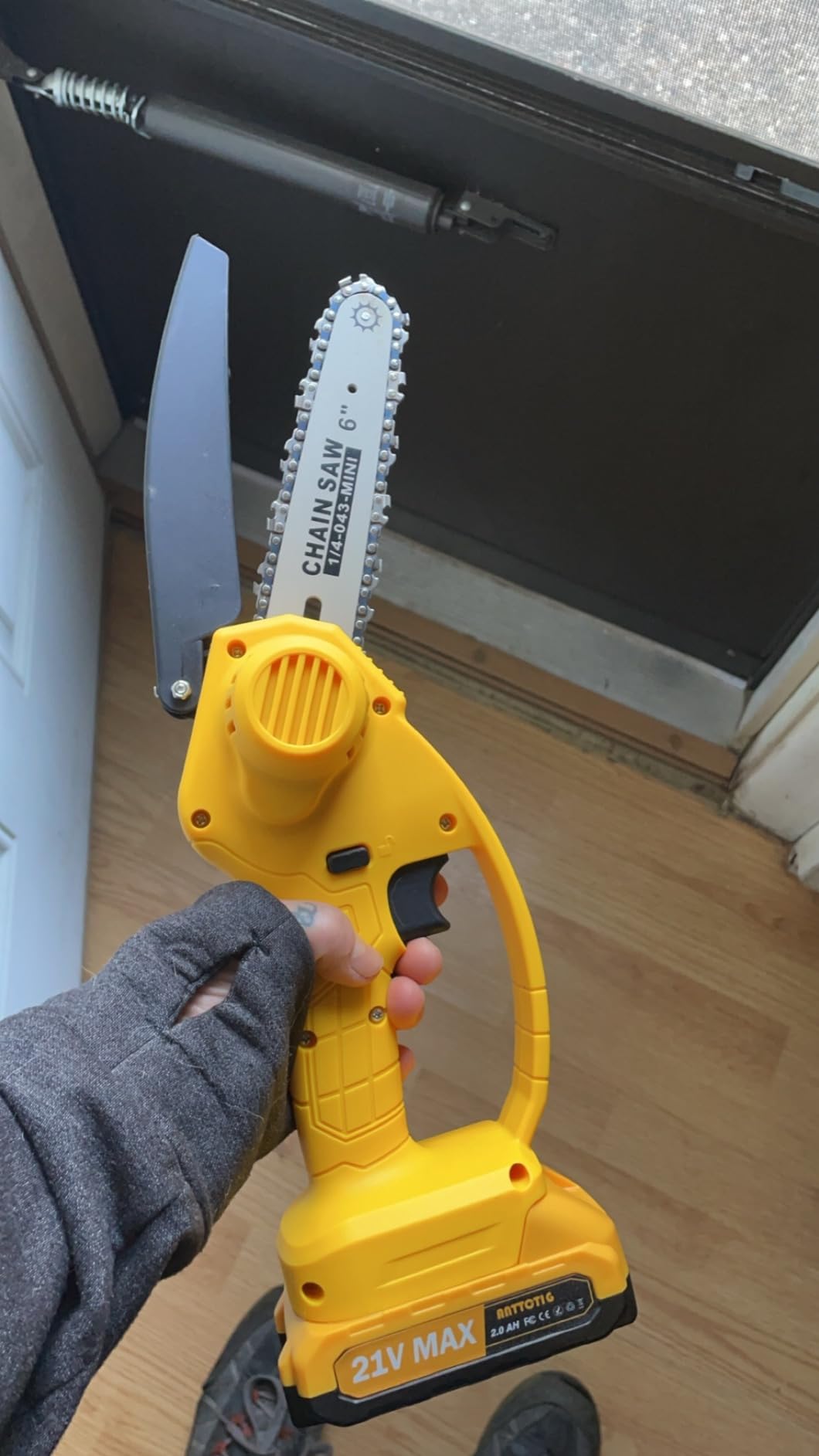 2-in-1 Cordless Pole Saw, 8 Inch Mini Chainsaw, 6.6-Ft Electric Pole Saws customer photo 2