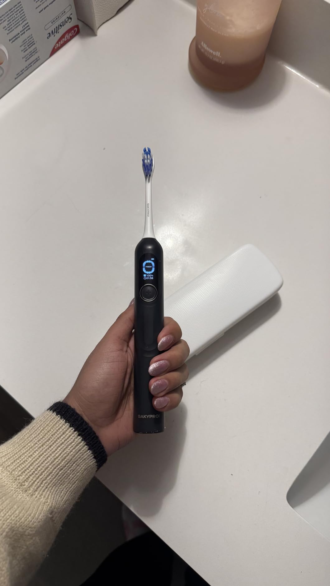 SAKYPRORAL AI Electric Toothbrush for Adults and Kids (Pink-6p) customer photo 2