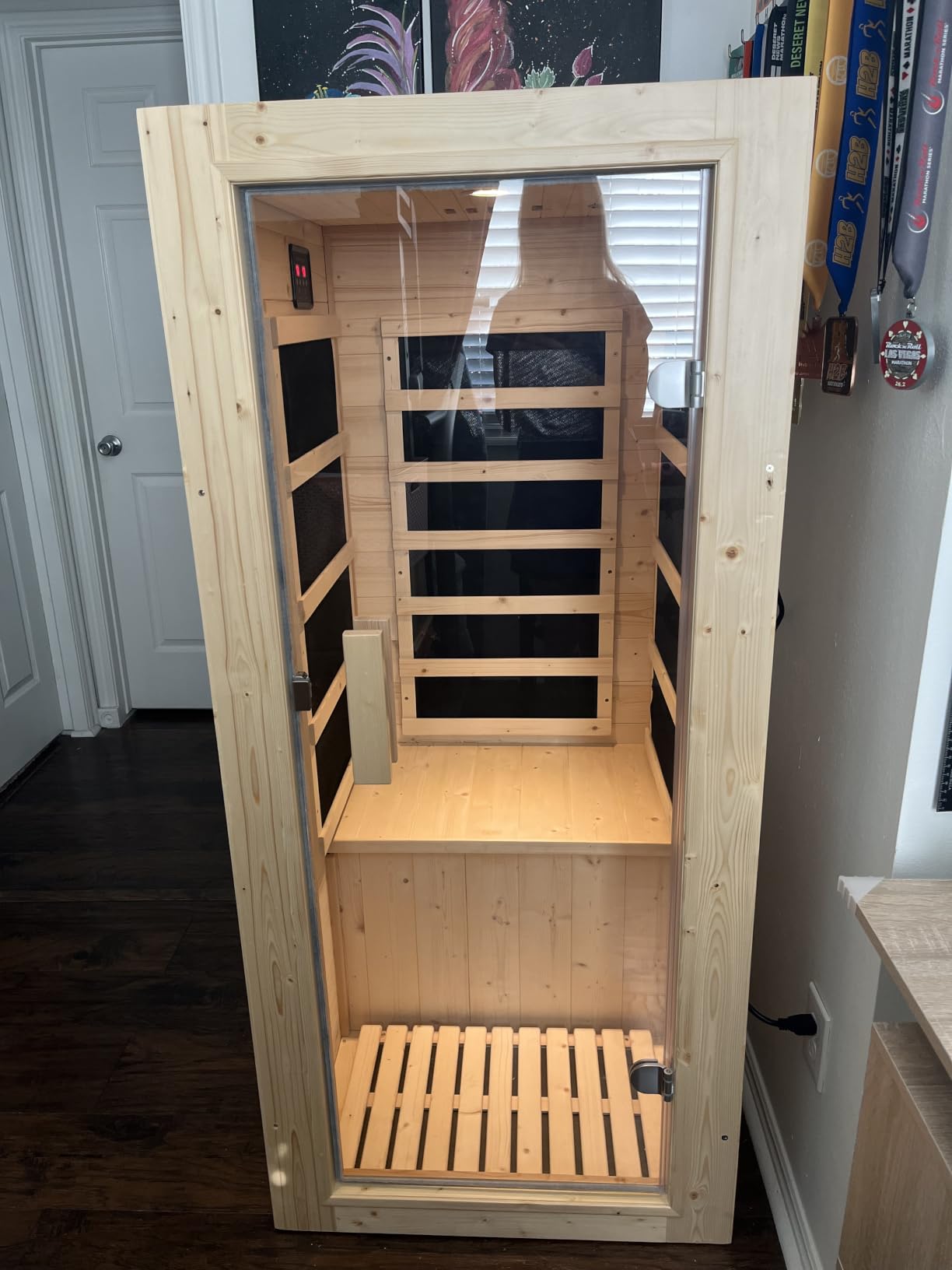 Albott 4 Person Outdoor Sauna, Asphalt Shingle Roof, Low EMF 2850W/240V/20A customer photo 2
