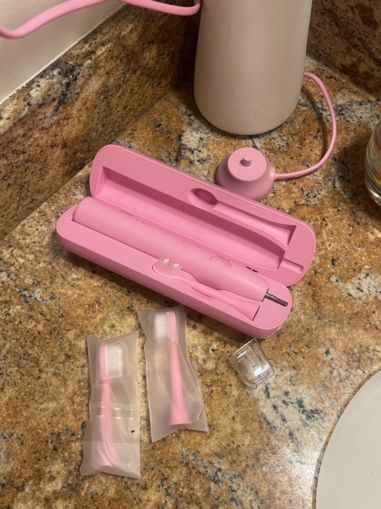 Made by Dentists PRO‑X Sonic Electric Toothbrush for Adults – 70‑Day Battery on One Charge, Dentist‑Designed Whitening Rechargeable Toothbrush, 3 Brush Heads & Travel Case, 3 Modes, Pink customer photo 2