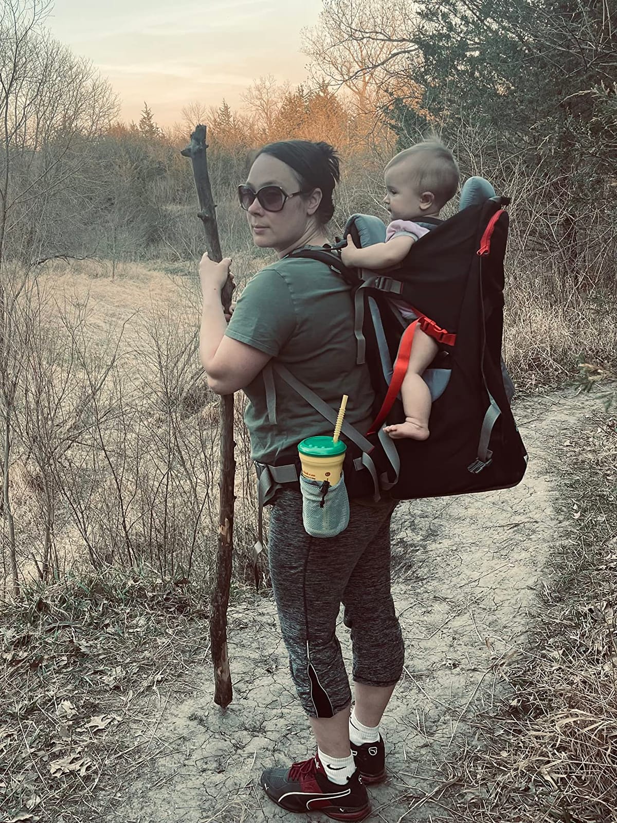 Baby Backpack Carrier, Toddler Hiking Backpack Carrier with Sunshade, Green customer photo 1