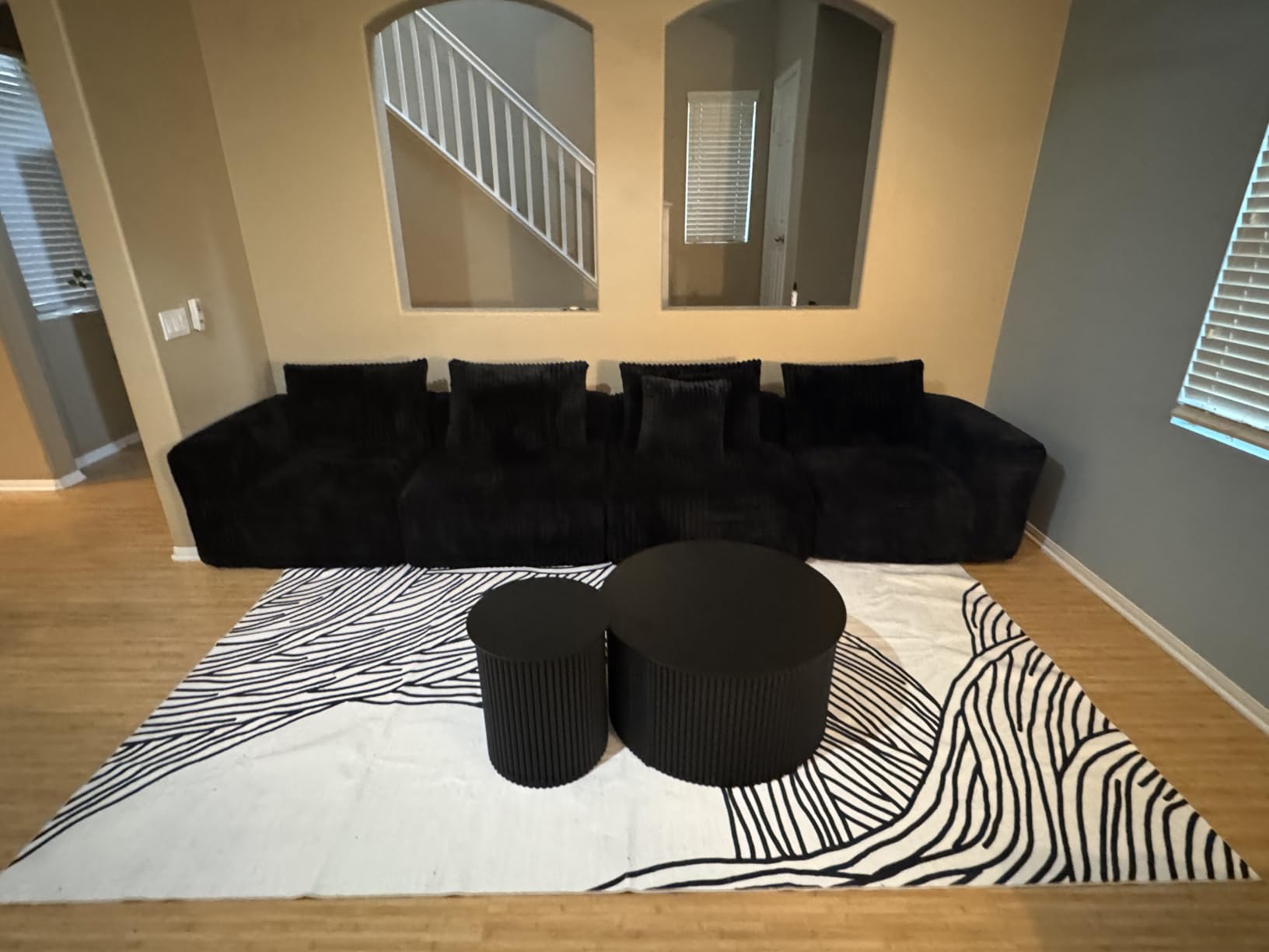 Fluted Round Nesting Coffee Table Set of 2 Circle Center Table Living Room customer photo 1