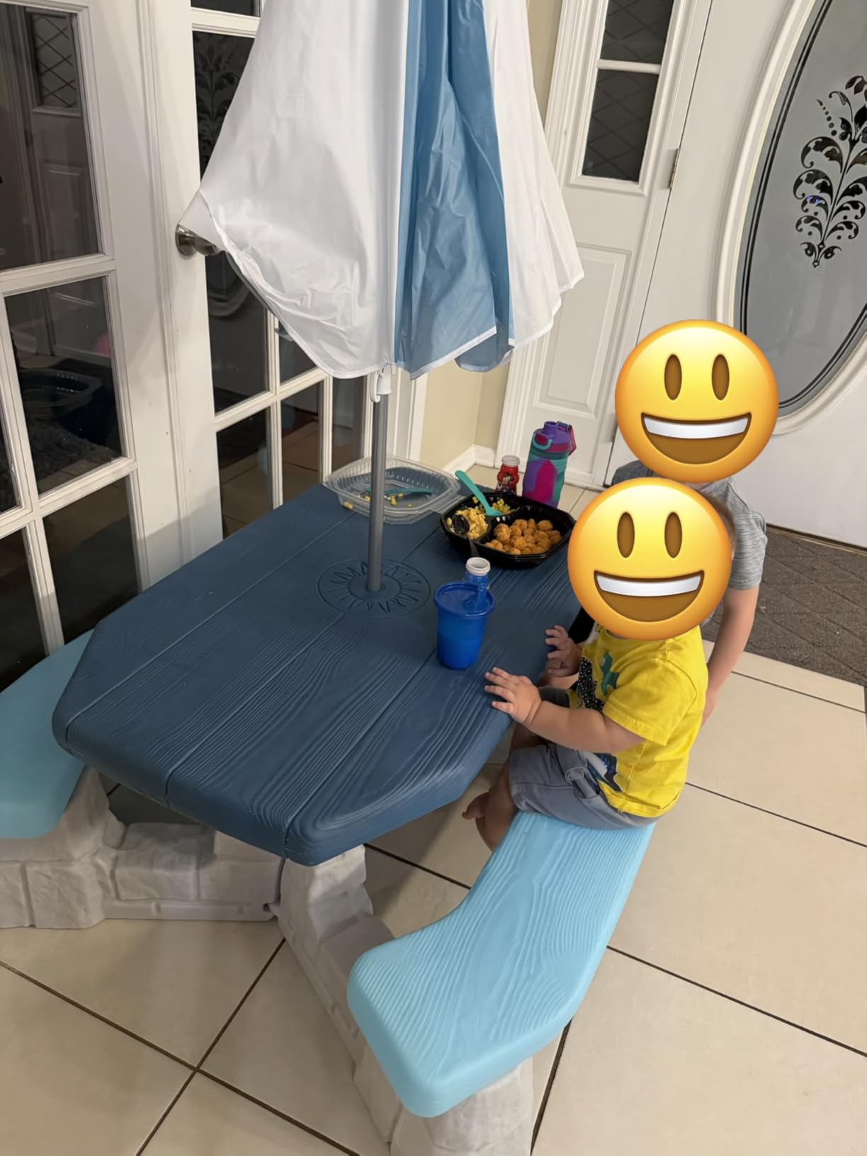 Step2 Sun and Fun Picnic Table with Umbrella for Kids, Outdoor Table and Bench Set, Seats 4, Ages 3+ Years customer photo 1