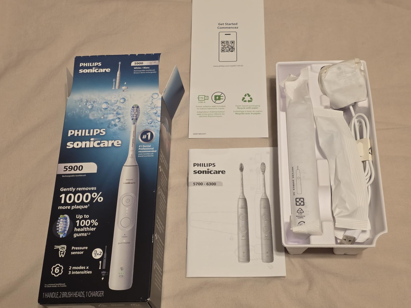 Philips Sonicare 5900 Rechargeable Electric Toothbrush, 2 Brush Heads, Pink customer photo 1