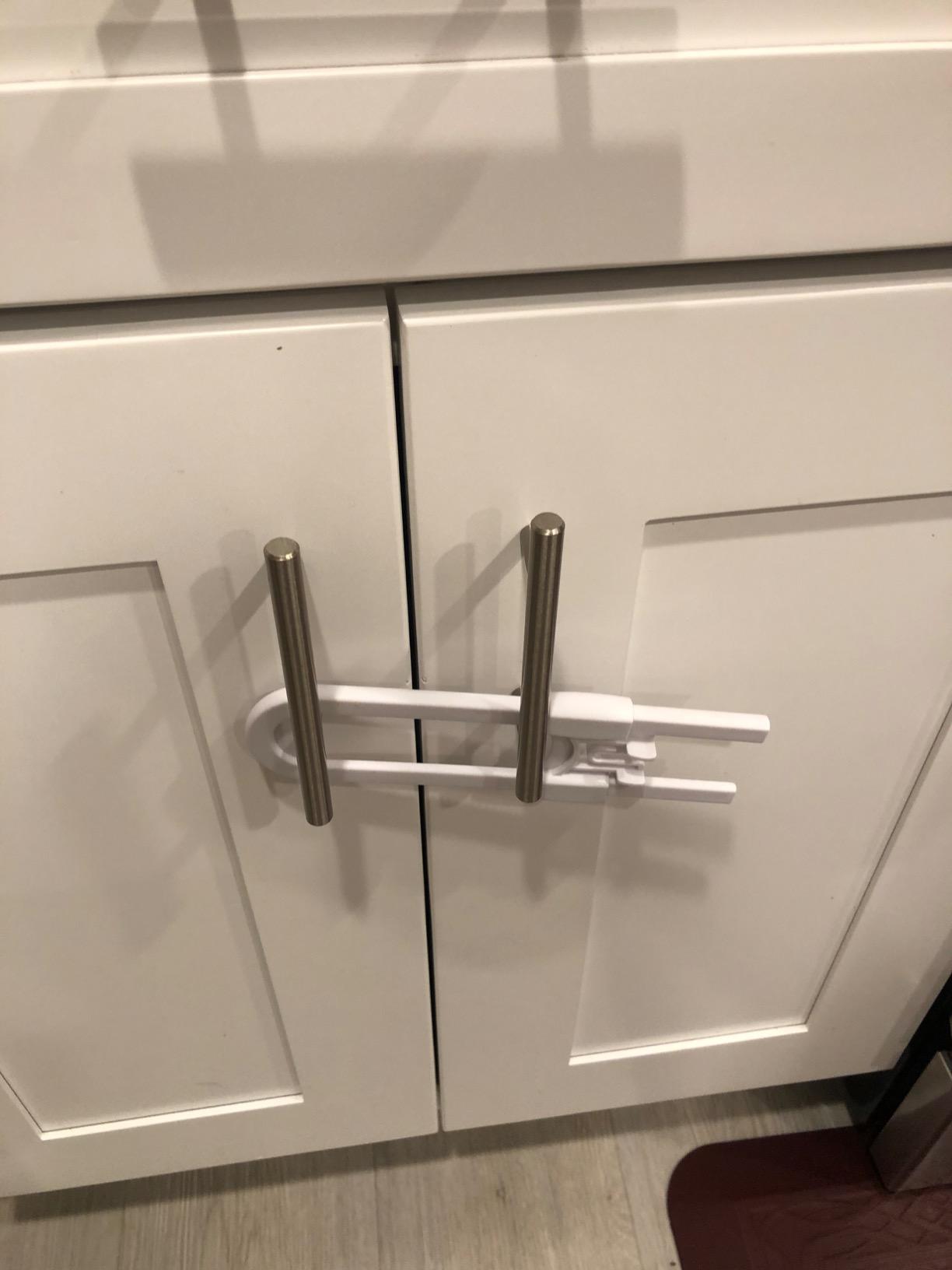 SKYLA HOMES Child Safety Sliding Cabinet Locks, White, 4 Pack, 6 Inch customer photo 1