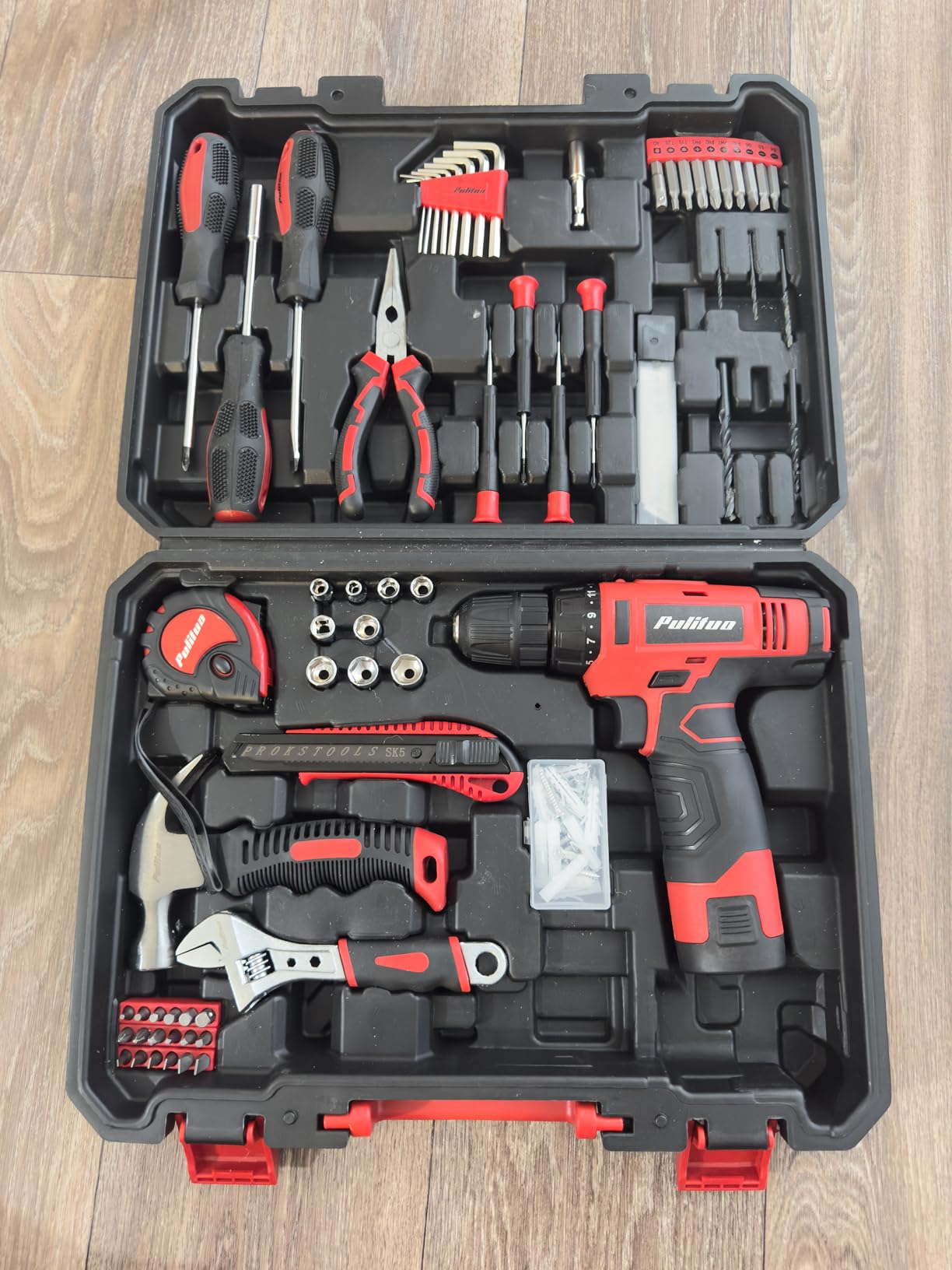 PULITUO Drill Set, 149-Piece Home Tool Set with 12V Pink Cordless Drill, Tool Box, Hand Tool Kits for Women & Men and DIY Enthusiasts, for Home Improvement customer photo 1
