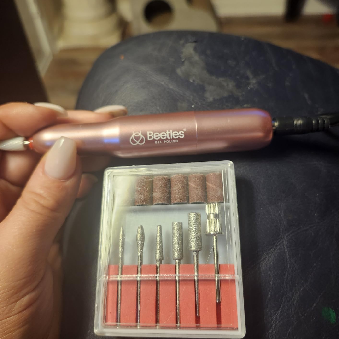 Beetles Electric Nail Drill Kit, 7 Drill Bit 0-12000 RPM Electric Nail File customer photo 1