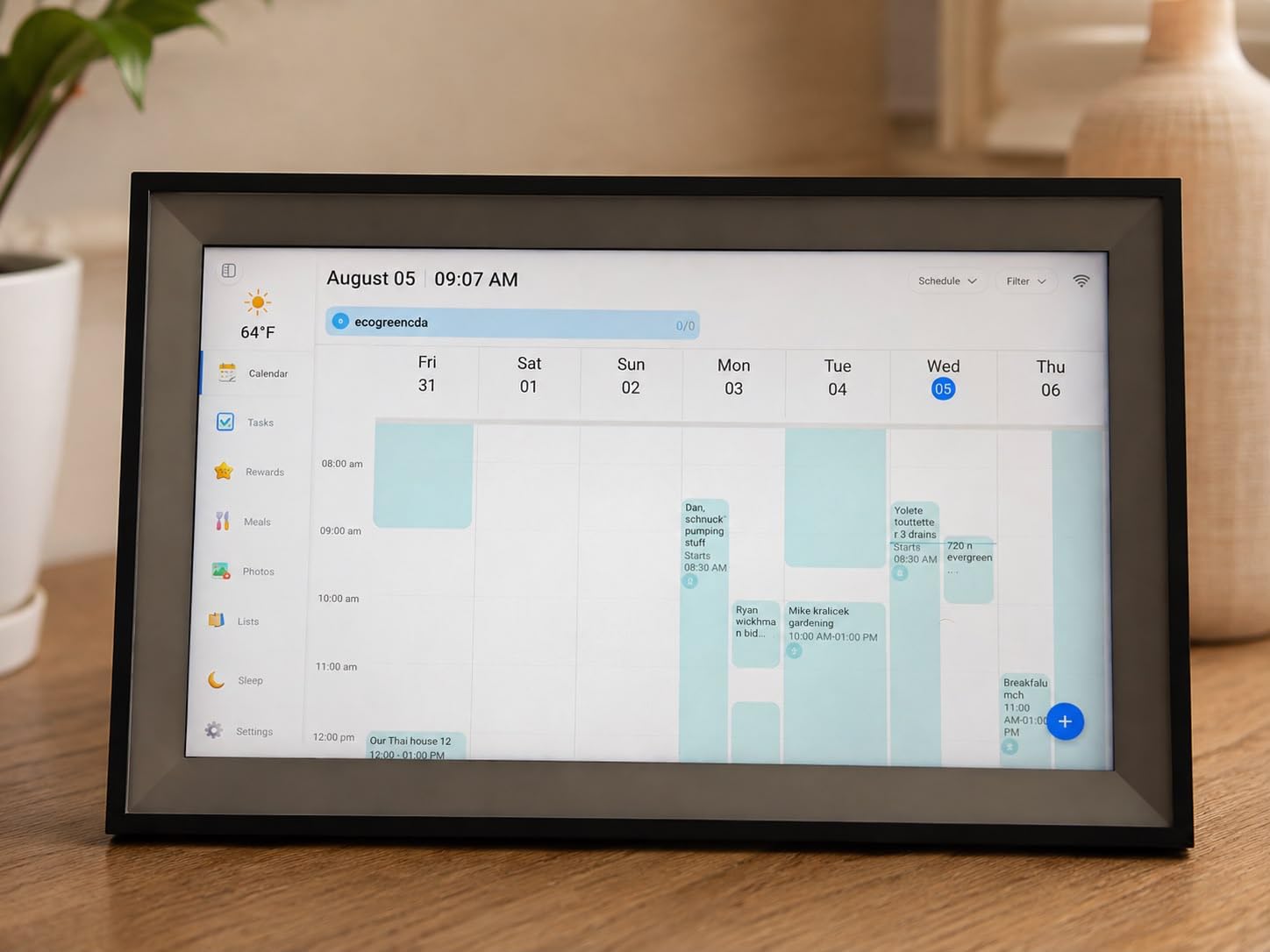 Digital Calendar, 15.6 Inch Wall Planner Electronic Calendar & Chore Chart, Smart Touchscreen Interactive Display for Family Schedules, Great for Organizing Your Routines, Wall & Desk Mountable customer photo 1