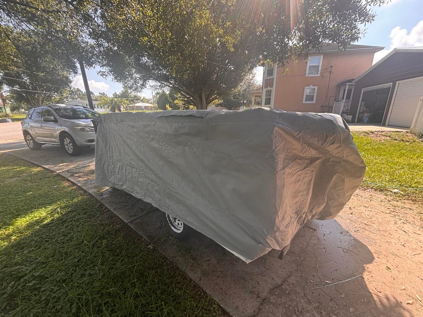 Umbrauto RV Cover 27-30ft: 9 Layers Travel Trailer Cover, Waterproof Camper Cover, Toy Hauler Cover with Tongue Jack Cover, Extra Windproof Ropes, Gutter Covers customer photo 2