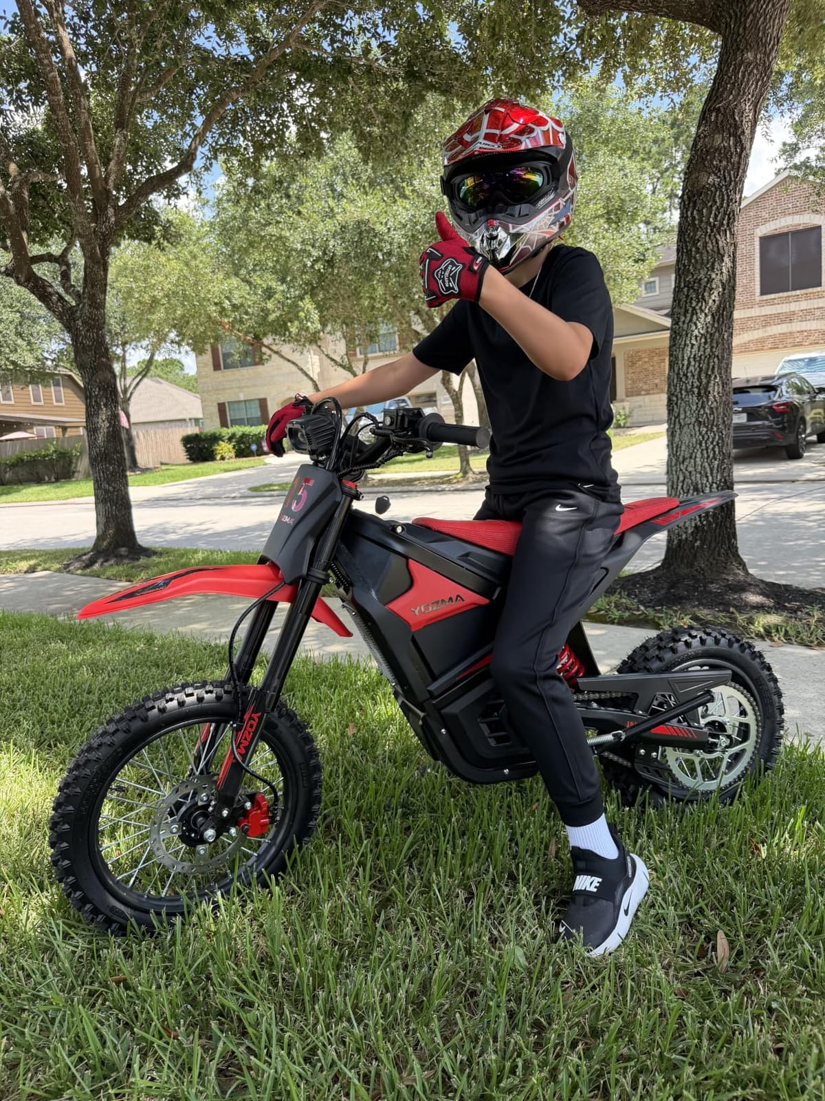 Yozma IN10 Electric Dirt Bike, 40MPH 2600W Off Road Electric Motorcycle | 48V Removable Battery Ebike, Dual Hydraulic Suspension & Brakes, Mountain Off Road, Matte Red customer photo 2