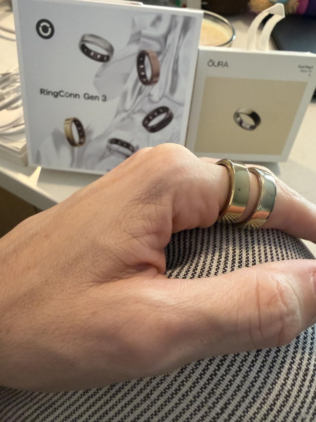 RingConn Gen 3 Smart Ring - Vascular Trends(Size 8, Royal Gold) customer photo 2