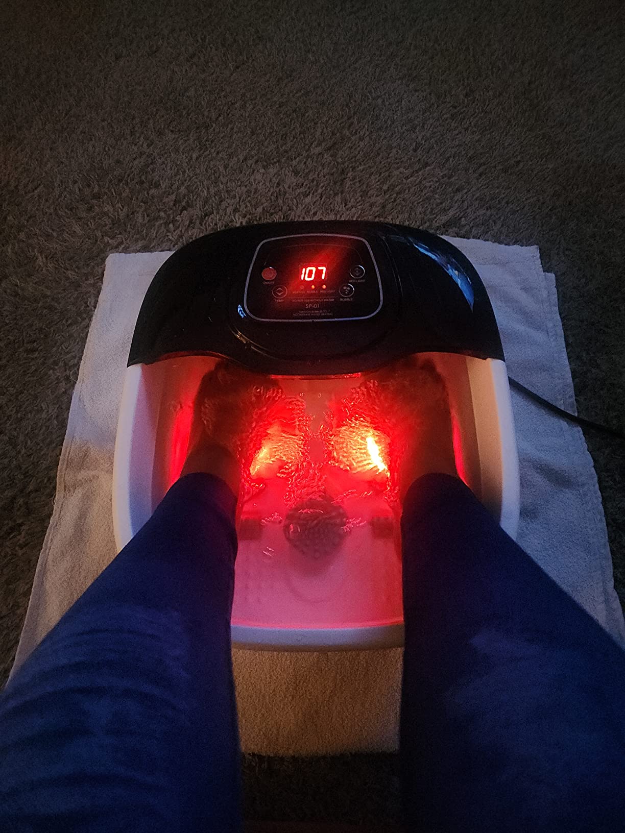 RIGHTMELL Foot Soaking Tub Foot Spa with Heat, Bubble, Ozone & Blue Light customer photo 2