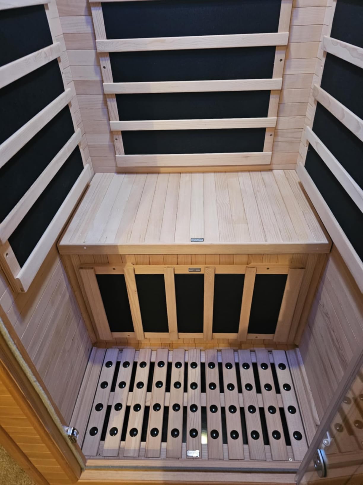 2 Person Indoor Home Infrared Sauna Room for Home Gym, Canadian Hemlock Wood, 616 * 220mm Red Light Beauty System, Fast Heating to 140°F, 110V/1800W, Bluetooth MP3, Gift for Family customer photo 1