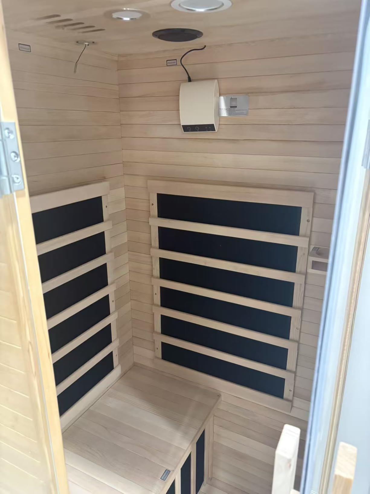 Outdoor Sauna, 4-6 Person Tradition Wood Dry＆Steam Sauna with Sauna Stone, 220V/6KW Electric Heater customer photo 2