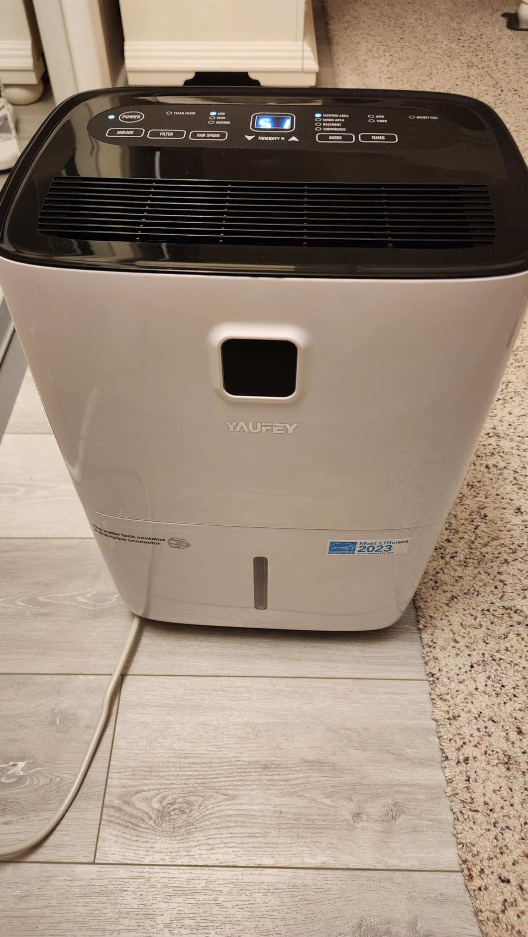 Yaufey 150 Pint Dehumidifier with Upward Drainage for Basement 8500 Sq. Ft. customer photo 2