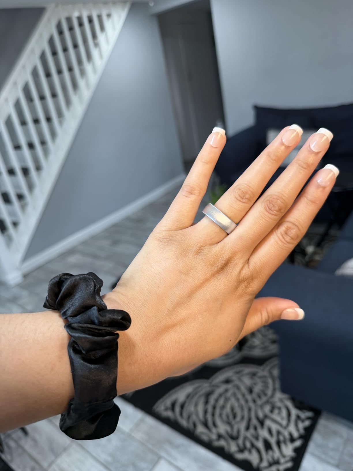 Smart Ring for Women Men, Sleep Tracker, 12 Sports Modes, Size 8 Black customer photo 2