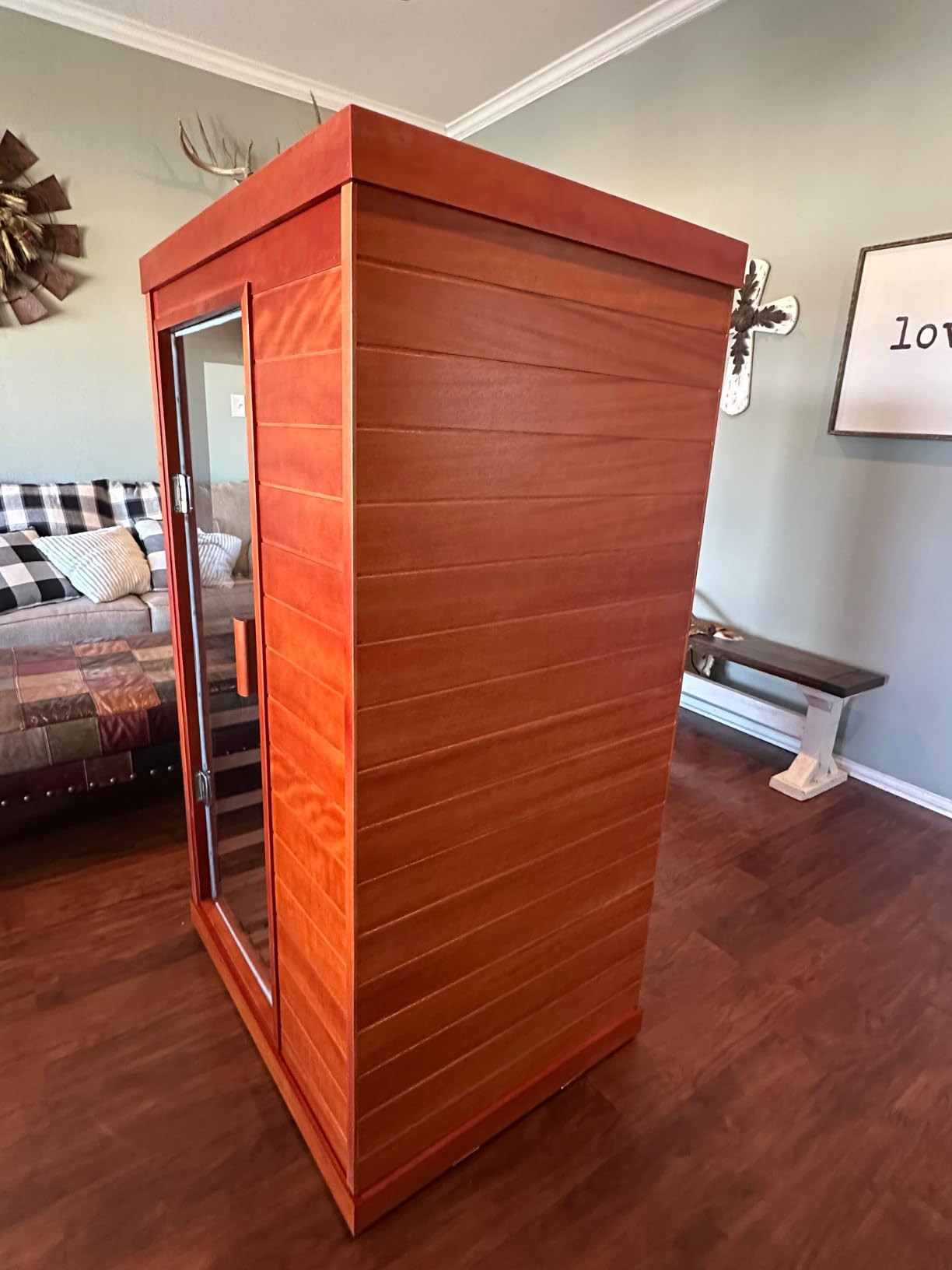 Traditional Steam Sauna 3-4 Person Outdoor Indoor Home Spa Sauna 6KW Heater customer photo 1