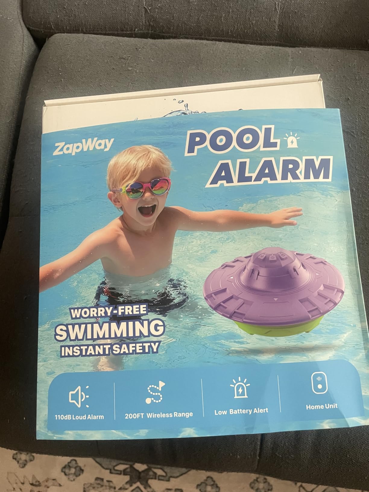 Pool Alarm with Indoor Receiver, 110dB Ultra Loud Floating Alarm for Inground & Above Ground Pools, Adjustable Sensitivity for Backyard Water Safety with Children & Pets, Navy-Black customer photo 1