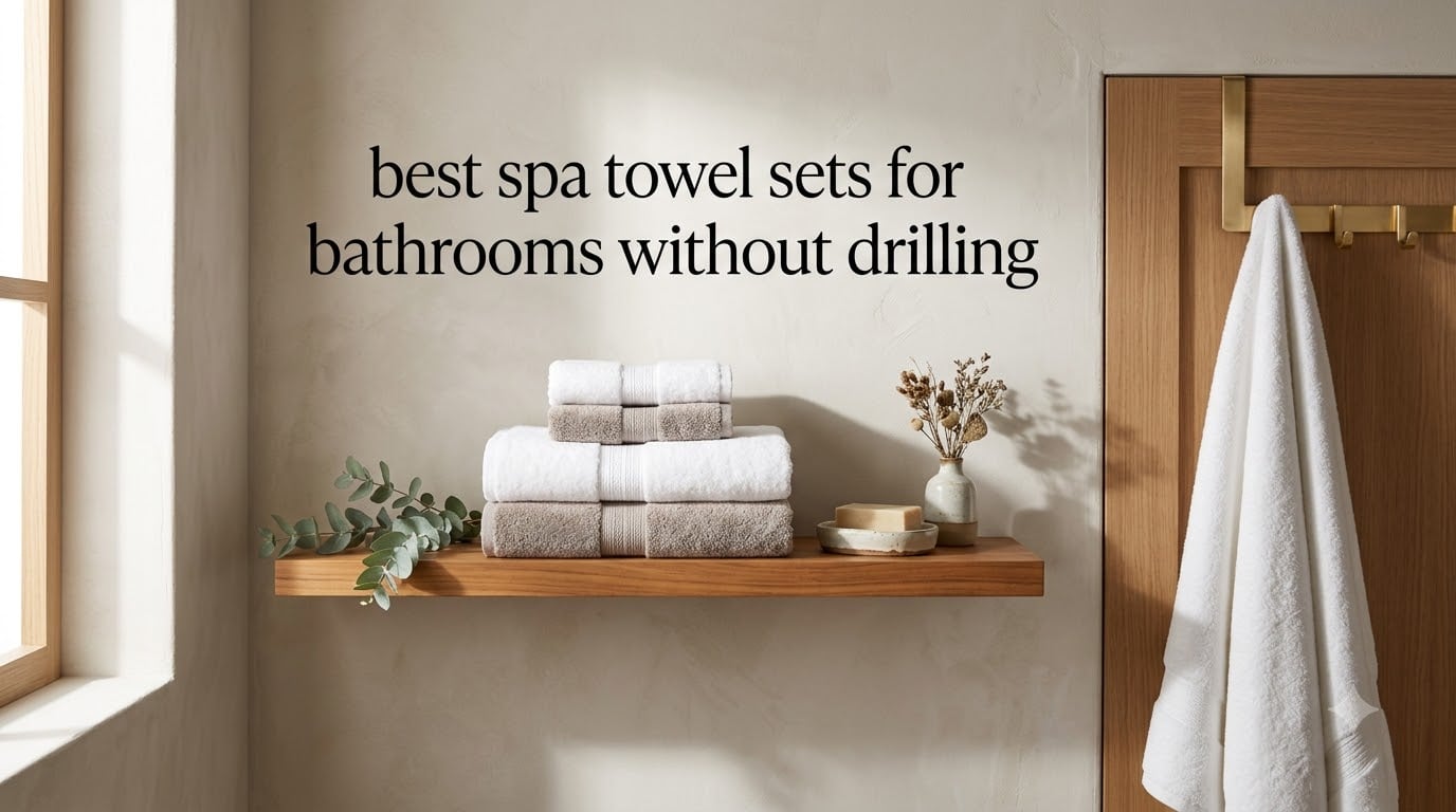best spa towel sets for bathrooms without drilling