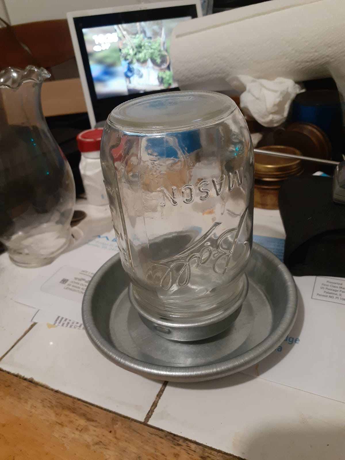 Baby Chick Waterer Base - Little Giant - Metal Waterer Base Jar, 1 Quart (Item No. 9826) customer photo 2