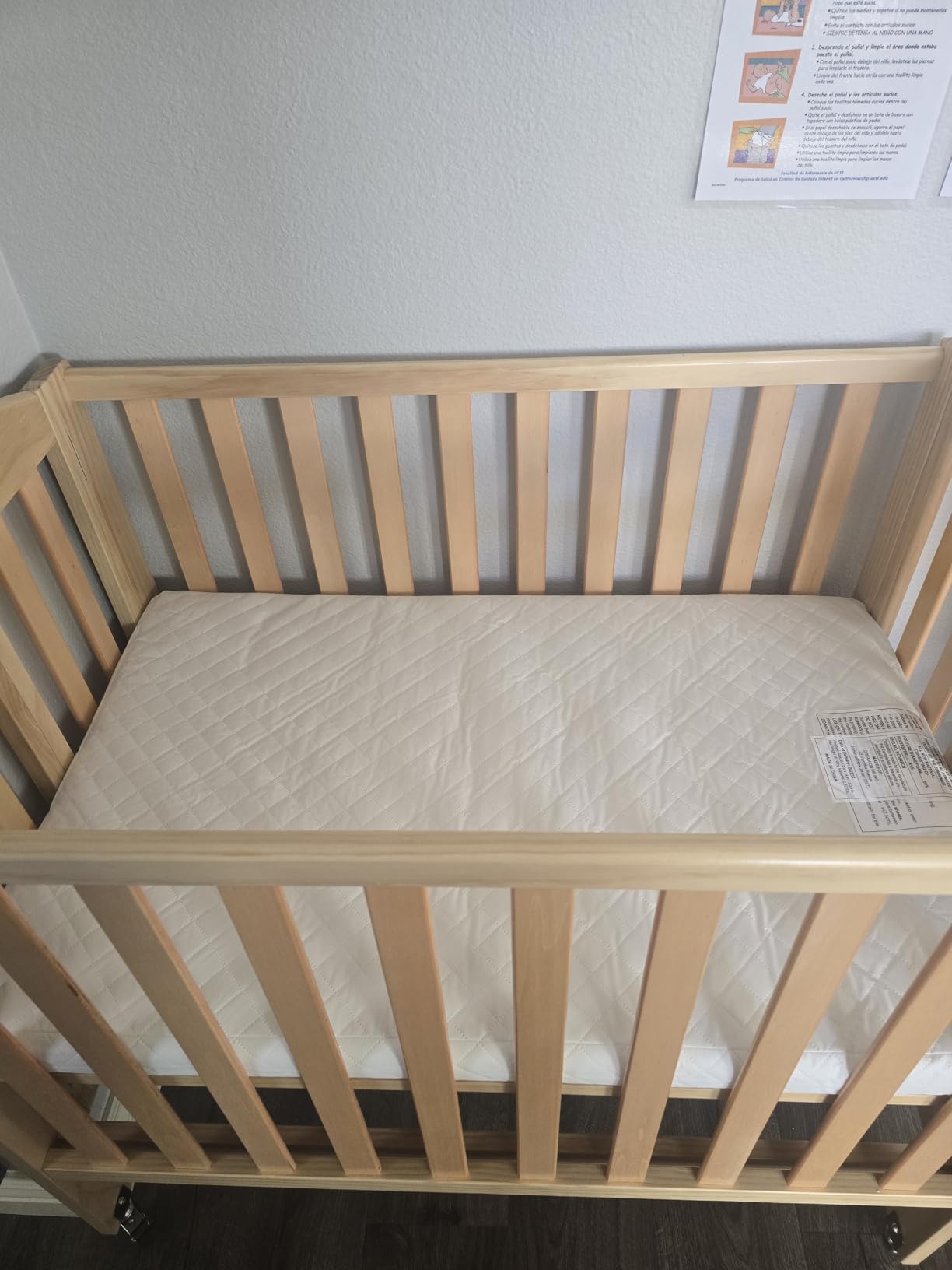 Dream On Me 2-in-1 Portable Mini Crib, Non-Full Size Baby Crib for Small Spaces, 2 Mattress Heights, Compact Travel Design, Includes Mattress, GREENGUARD Gold & BSA Certified, White customer photo 2