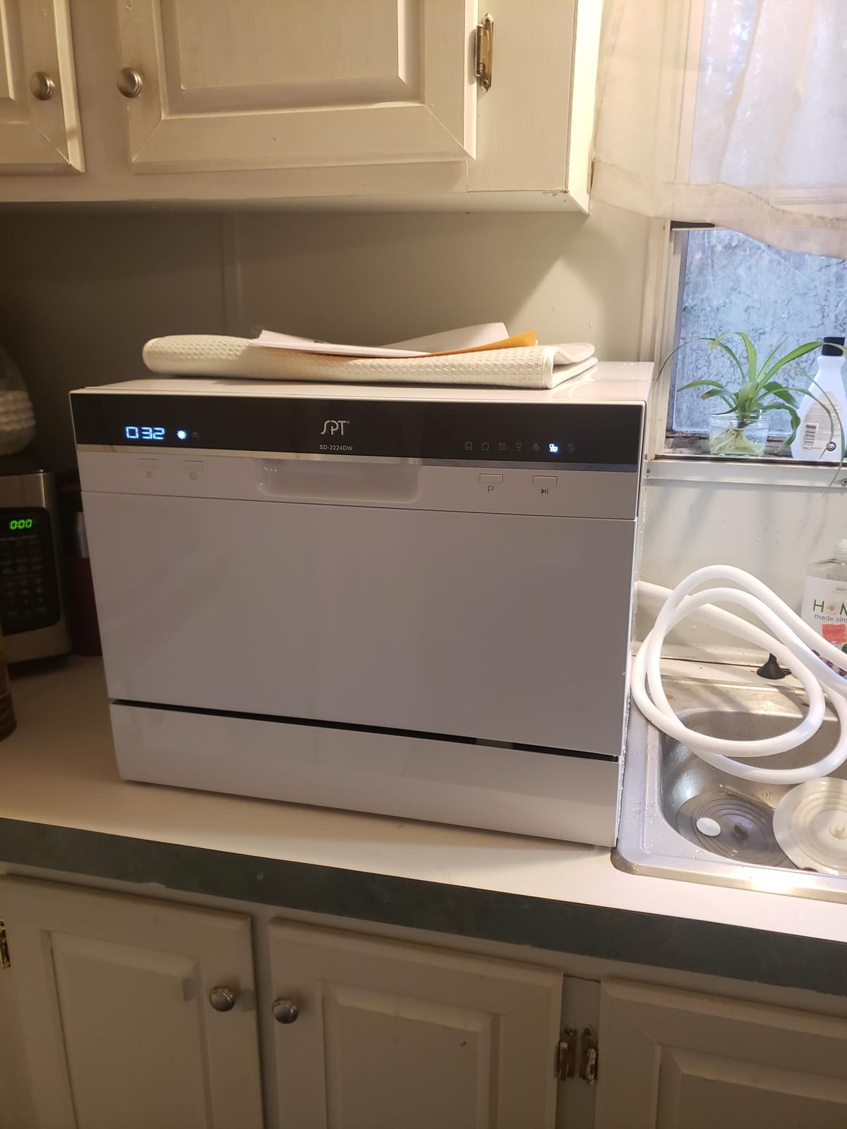 SPT SD-2224DW ENERGY STAR Countertop Dishwasher with Delay Start - Portable Dishwasher with Stainless Steel Interior and 6 Place Settings for Apartment Office And Home Kitchen, White customer photo 1