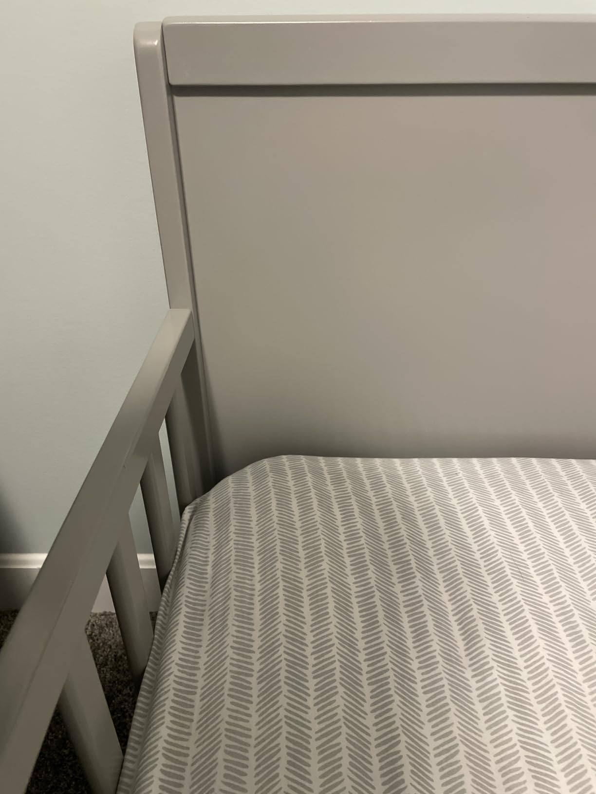 Delta Children Fancy Wood Toddler Bed - Greenguard Gold Certified, Grey customer photo 2