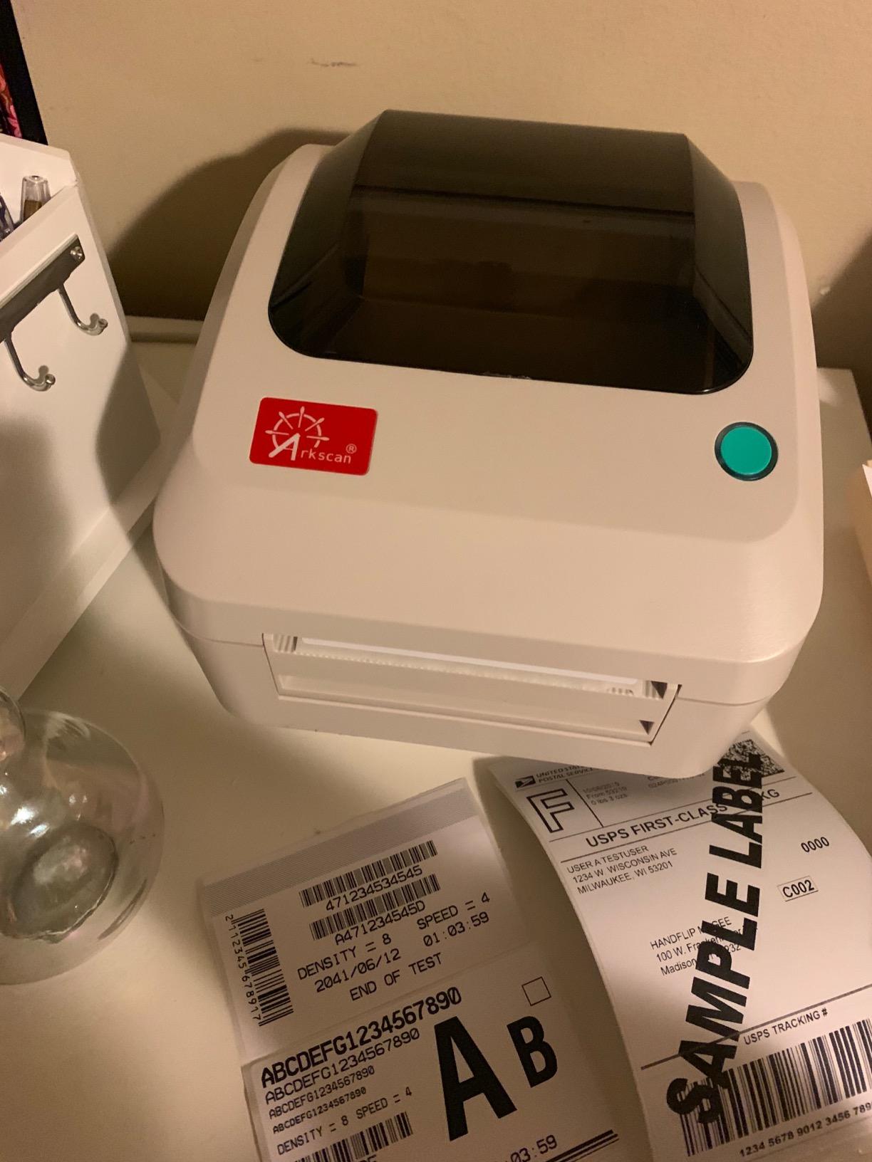 Arkscan 2054A Shipping Label Printer for Windows Mac Chromebook Android, Supports Amazon Ebay Paypal Etsy Shopify ShipStation Stamps UPS USPS FedEx DHL, Roll & Fanfold 4x6 Direct Thermal Label customer photo 1