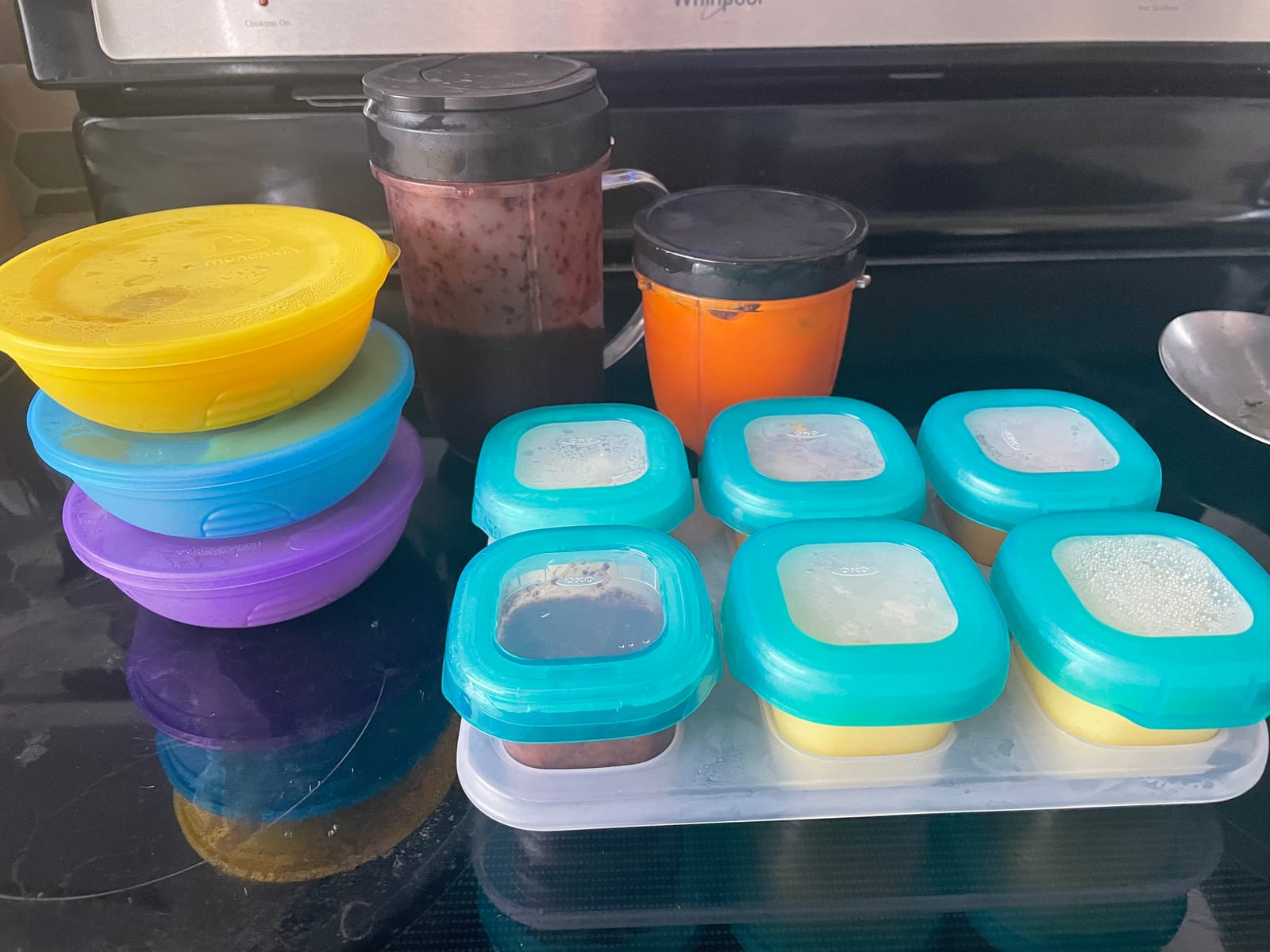 OXO Tot Baby Blocks Freezer Storage Containers 2 Oz - Teal customer photo 1
