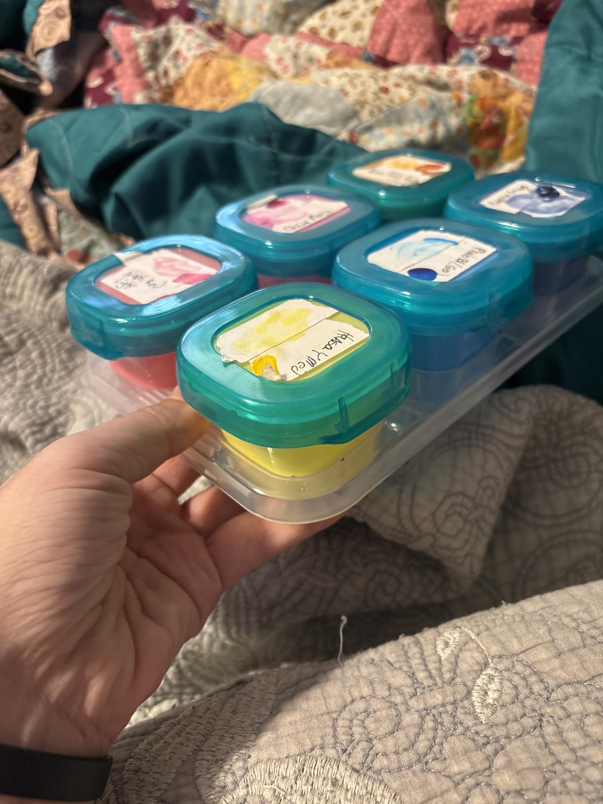 OXO Tot Baby Blocks Freezer Storage Containers 2 Oz - Teal customer photo 2