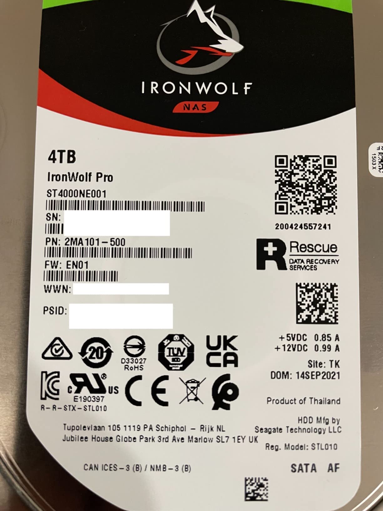 Seagate IronWolf Pro 14TB NAS Internal Hard Drive HDD – CMR 3.5 Inch SATA 6Gb/s 256MB Cache for RAID Network Attached Storage, Data Recovery Service – Frustration Free Packaging (ST14000NEZ008) customer photo 1