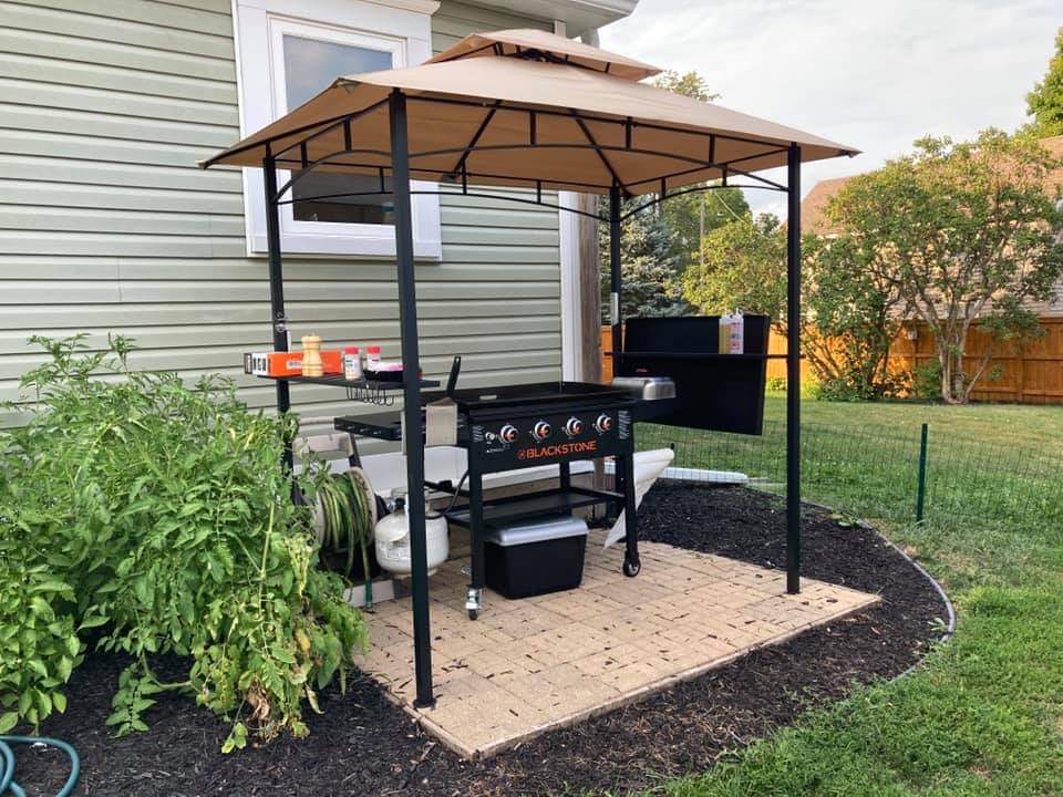 MASTERCANOPY 8x5 Grill Gazebo with Steel Frame & 2 LED Lights, Brown customer photo 1