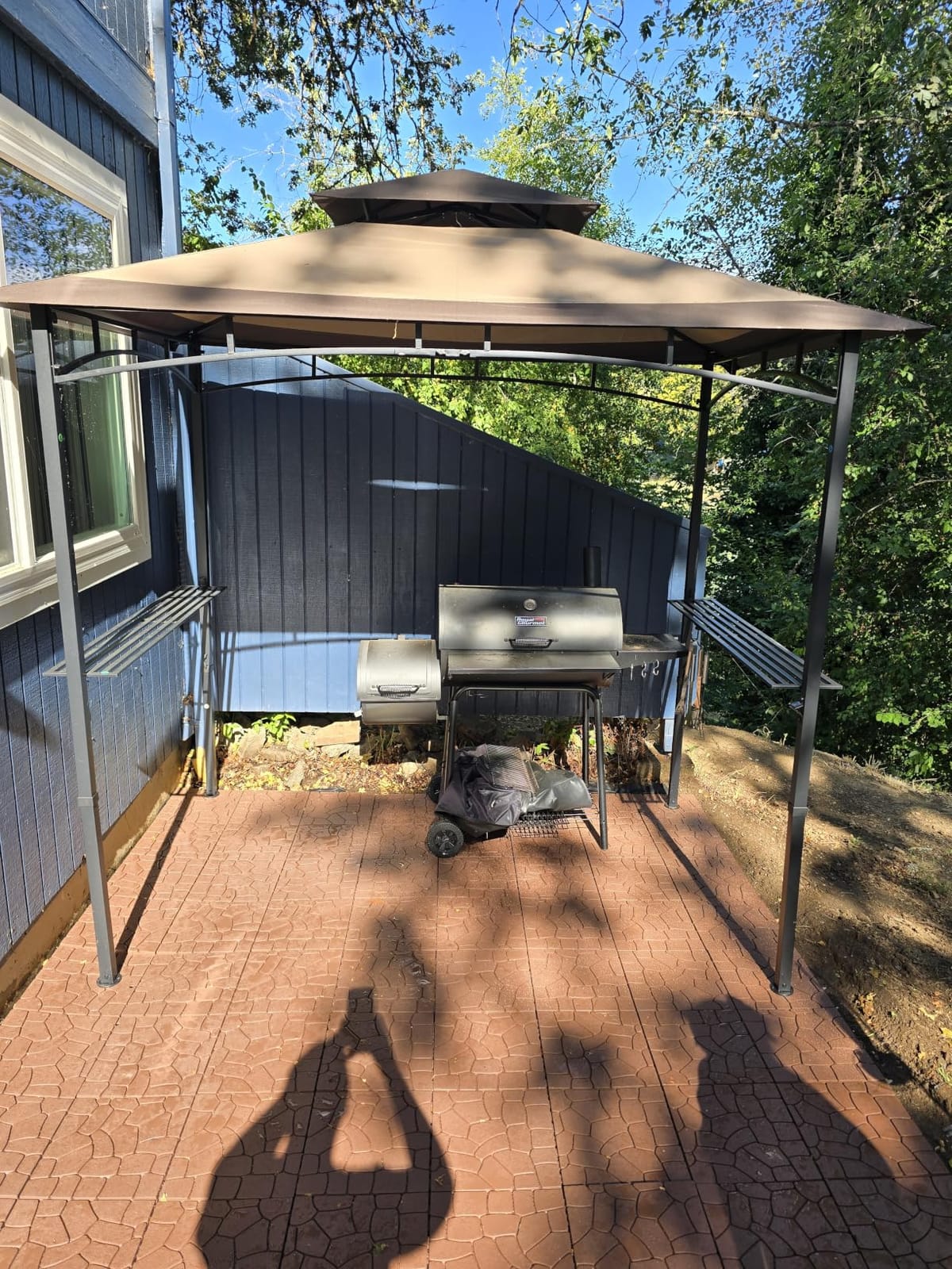 MASTERCANOPY 8x5 Grill Gazebo with Steel Frame & 2 LED Lights, Brown customer photo 2