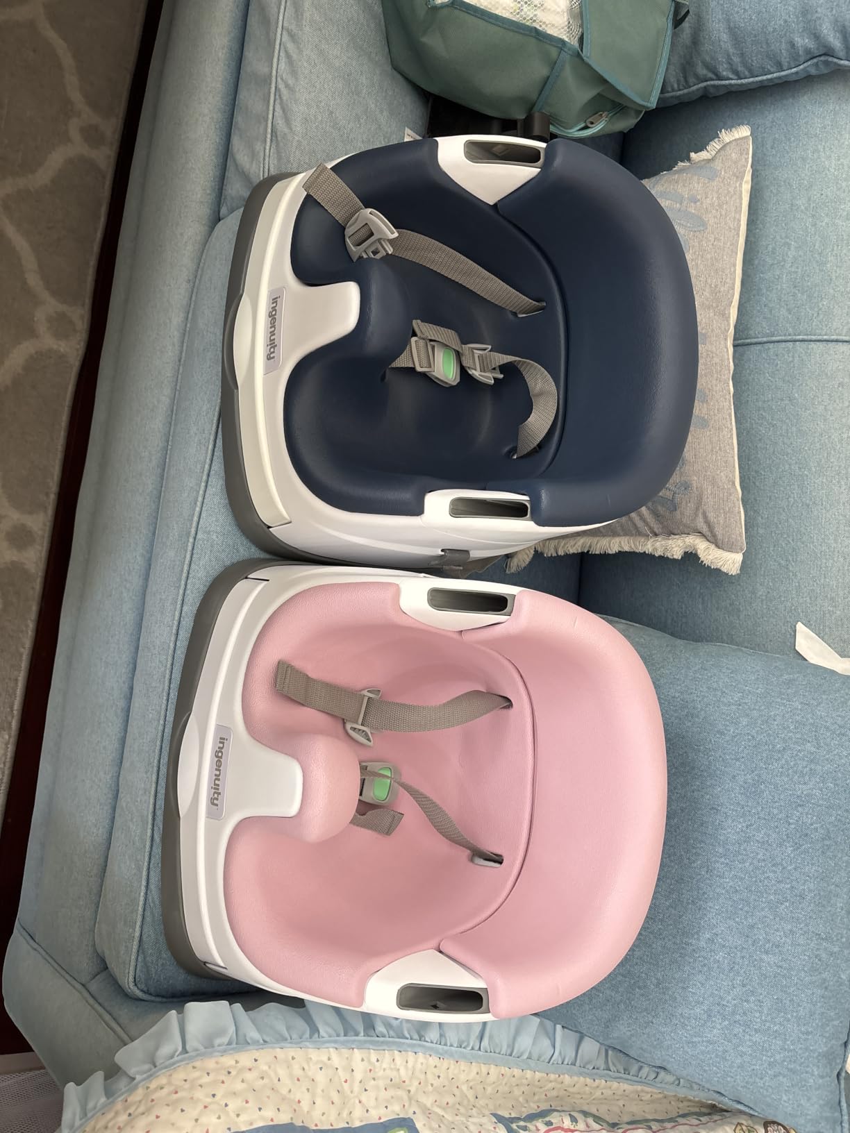 Ingenuity Baby Base 2-in-1 Booster Feeding and Floor Seat with Self-Storing Tray - Slate customer photo 2