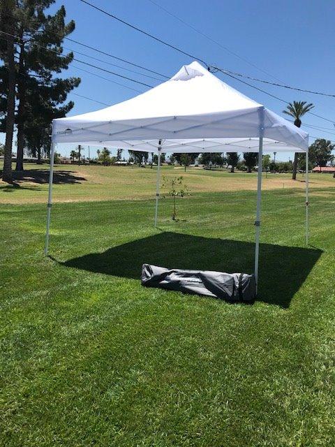 EAGLE PEAK 10' x 10' Heavy Duty Commercial Canopy Tent Pop Up Industrial Instant Canopy Shelter with 100 Square Feet of Shade (White) customer photo 1