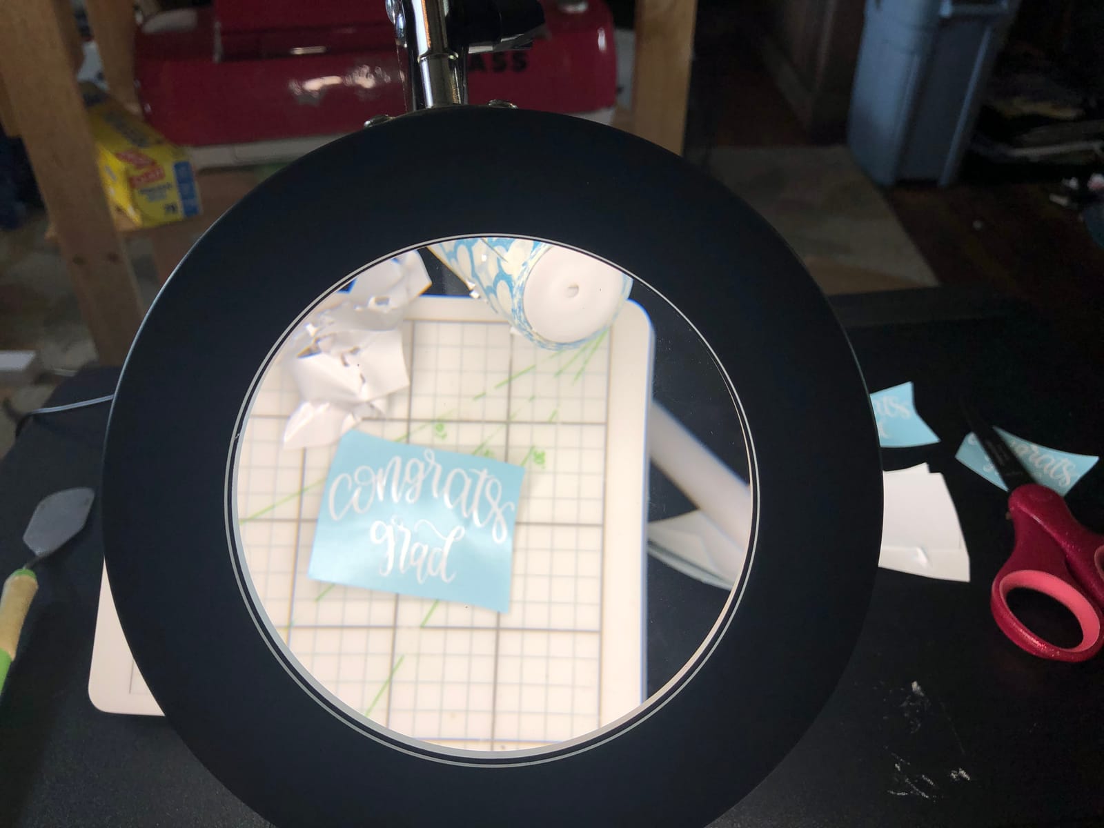KIRKAS Magnifying Glass with Light and Stand, 12X 9.06in Clamp & Base customer photo 2