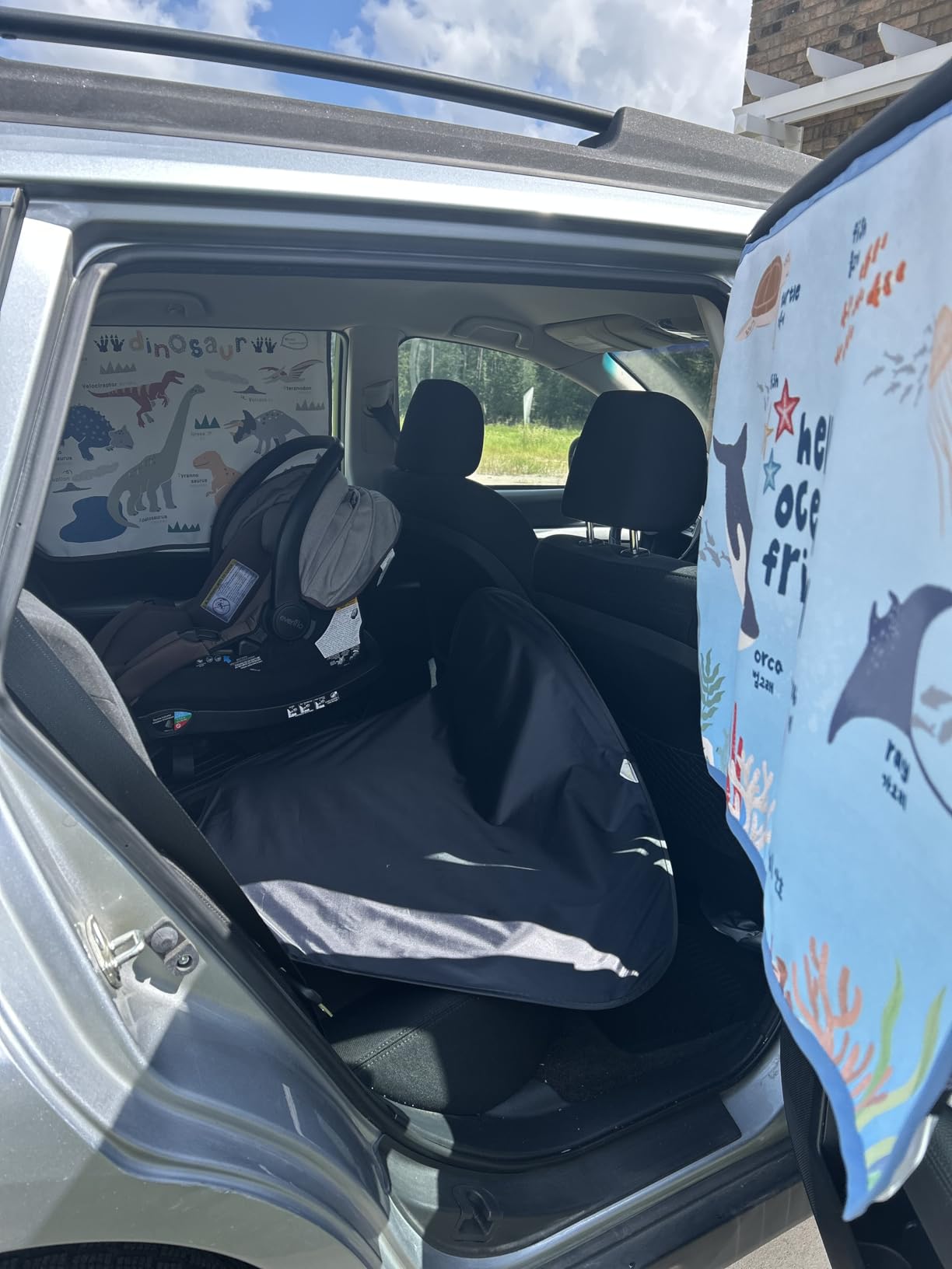 Magnetic Car Sun Shade Curtain for Side Window – Sun Blocker and UV Protector for Baby, Kids, and Pets – Universal Fit with Built-in Magnets for Steel-Framed Door (Dinosaur) customer photo 1
