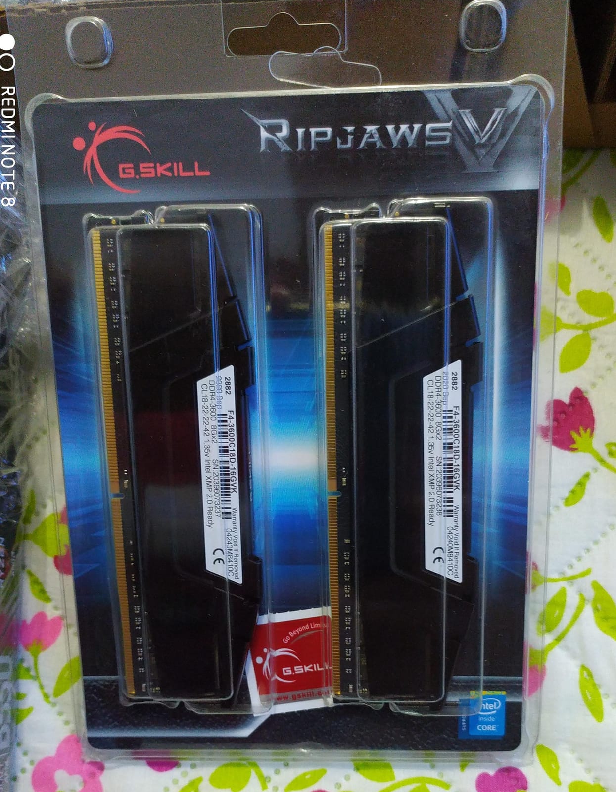 G.SKILL RipjawsV Series DDR4 RAM (XMP) 16GB (2x8GB) Up to 3600MT/s* CL18-22-22-42 1.35V Intel AMD Desktop Computer Memory U-DIMM - Black (F4-3600C18D-16GVK) customer photo 2
