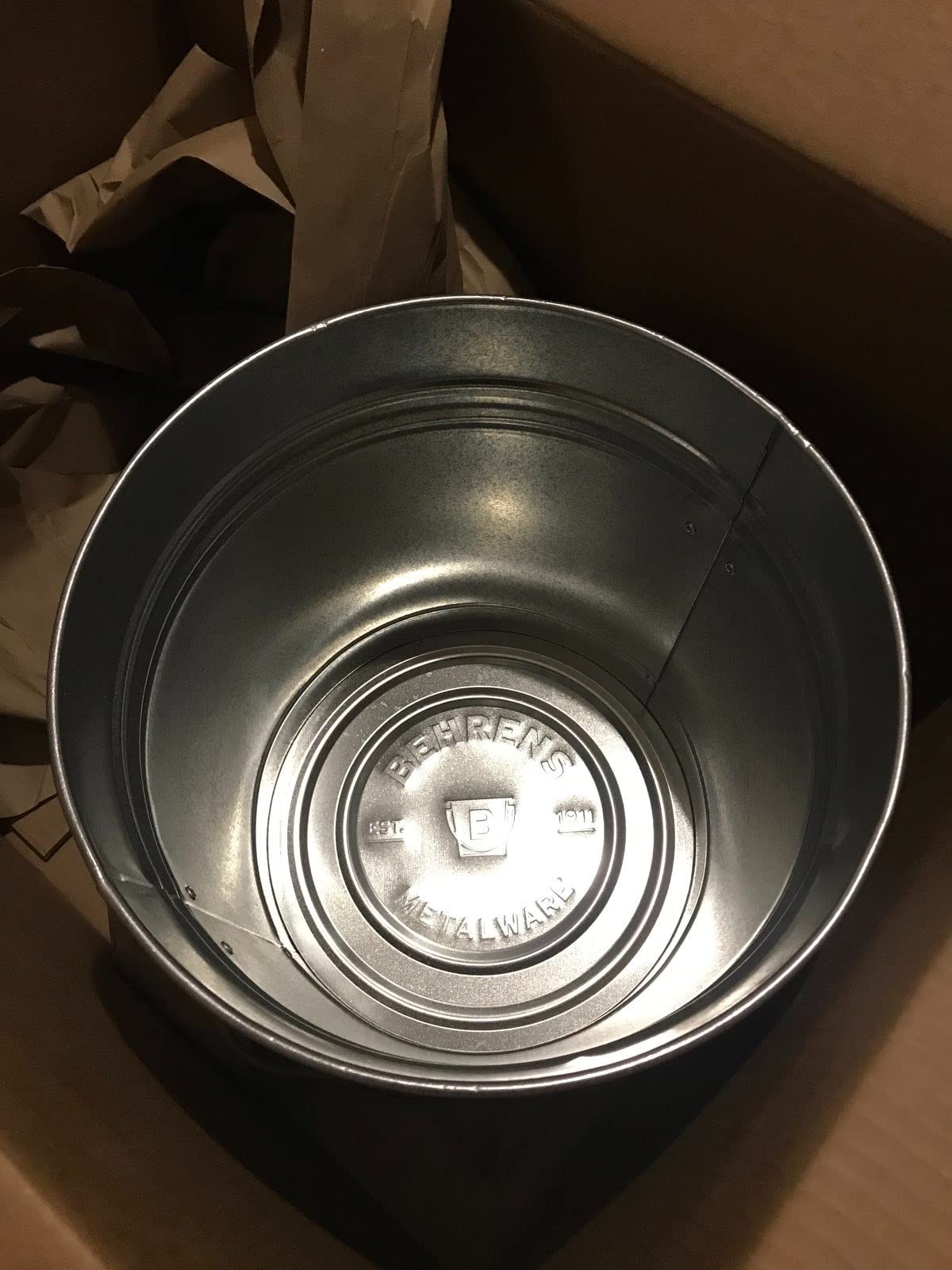 Behrens 6 Gallon Galvanized Steel Storage Can or Waste Bin w/Locking Lid & Handle (2 Cans, No Grip) customer photo 1