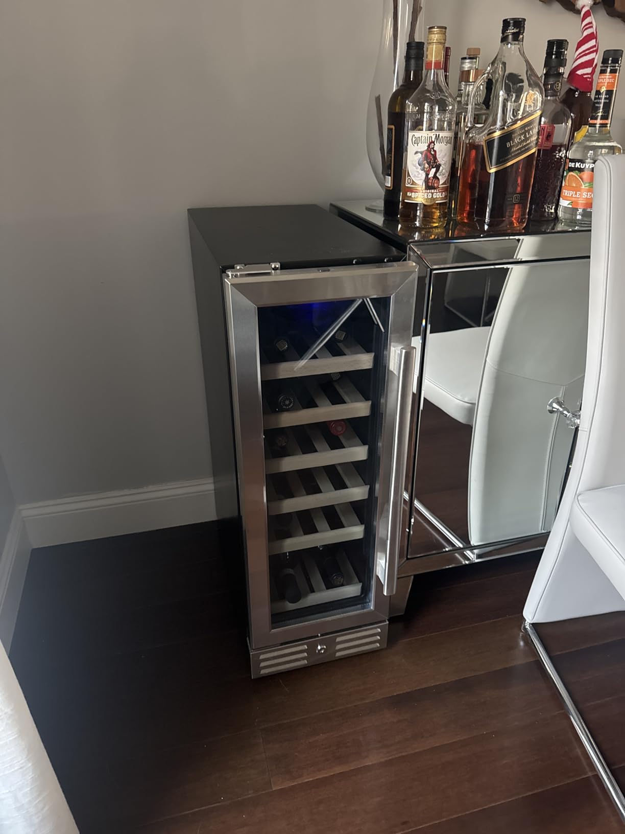 Beverage Fridge 24 Inch Beverage and Wine Cooler Built-in or Freestanding - 120 Cans & 16 Bottles Capacity Wine Refrigerator Cooler customer photo 1