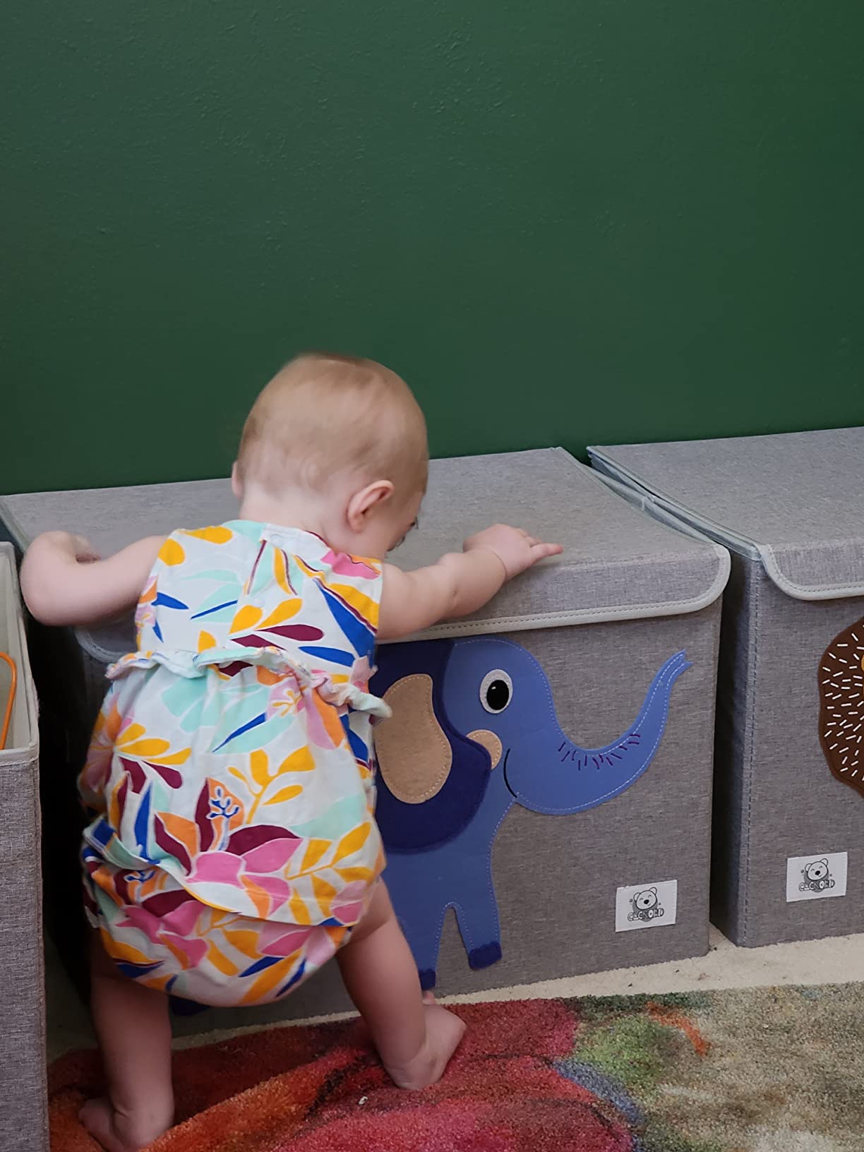 Large Toy Box Storage with Lid, Foldable Fabric Toy Chest Storage for Kids customer photo 1