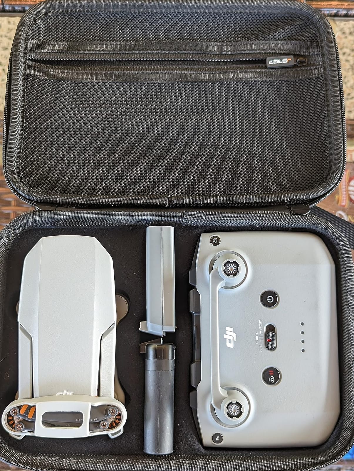 JSVER Carrying Case for DJI Mavic Mini 2 Hard Shell Storage Case for Mini 2/2 SE/4K Drone Remote Controller and Accessories, with Propeller Protectors and Control Stick Cover customer photo 2