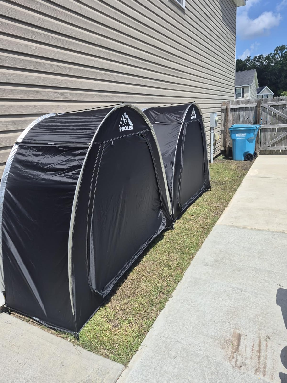 PROLEE Bike Storage Tent for 2-3 Bikes, 6.6 FT Waterproof Outdoor Bike Shed customer photo 2