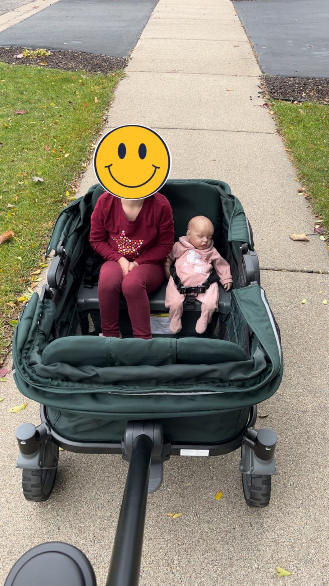 Gladly Family Anthem4 Quad All-Terrain Wagon Stroller with Easy Push and Pull, Removable XL Canopies, and Sturdy, Safe Folding for Storage and Transport, Electric Silver customer photo 2