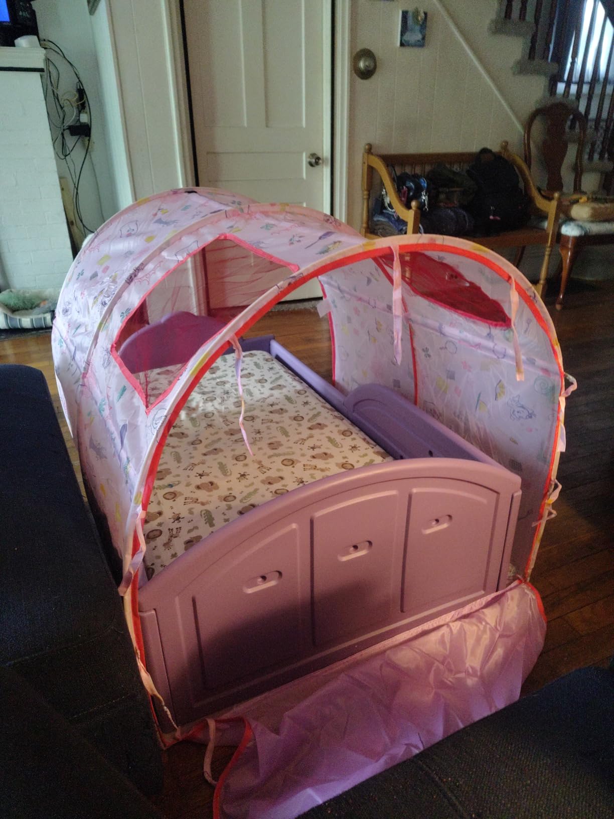 Delta Children - Disney Minnie Mouse Plastic Sleep and Play Toddler Bed with Tent, Pink customer photo 2